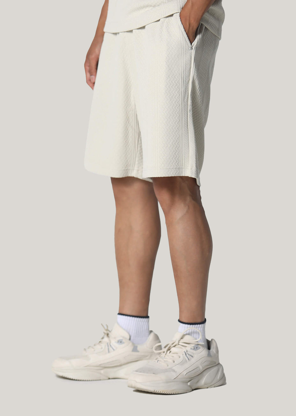 Colin Beige Textured Shorts