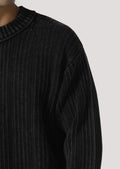 Elloson Distressed Detailed Black Knitwear