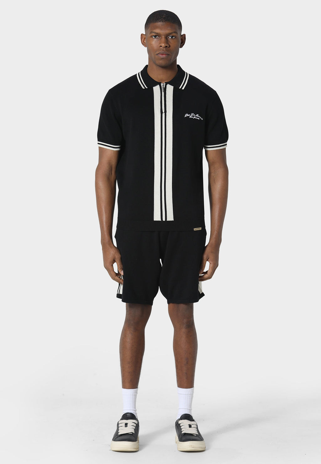 Embleme Black Knitted Polo