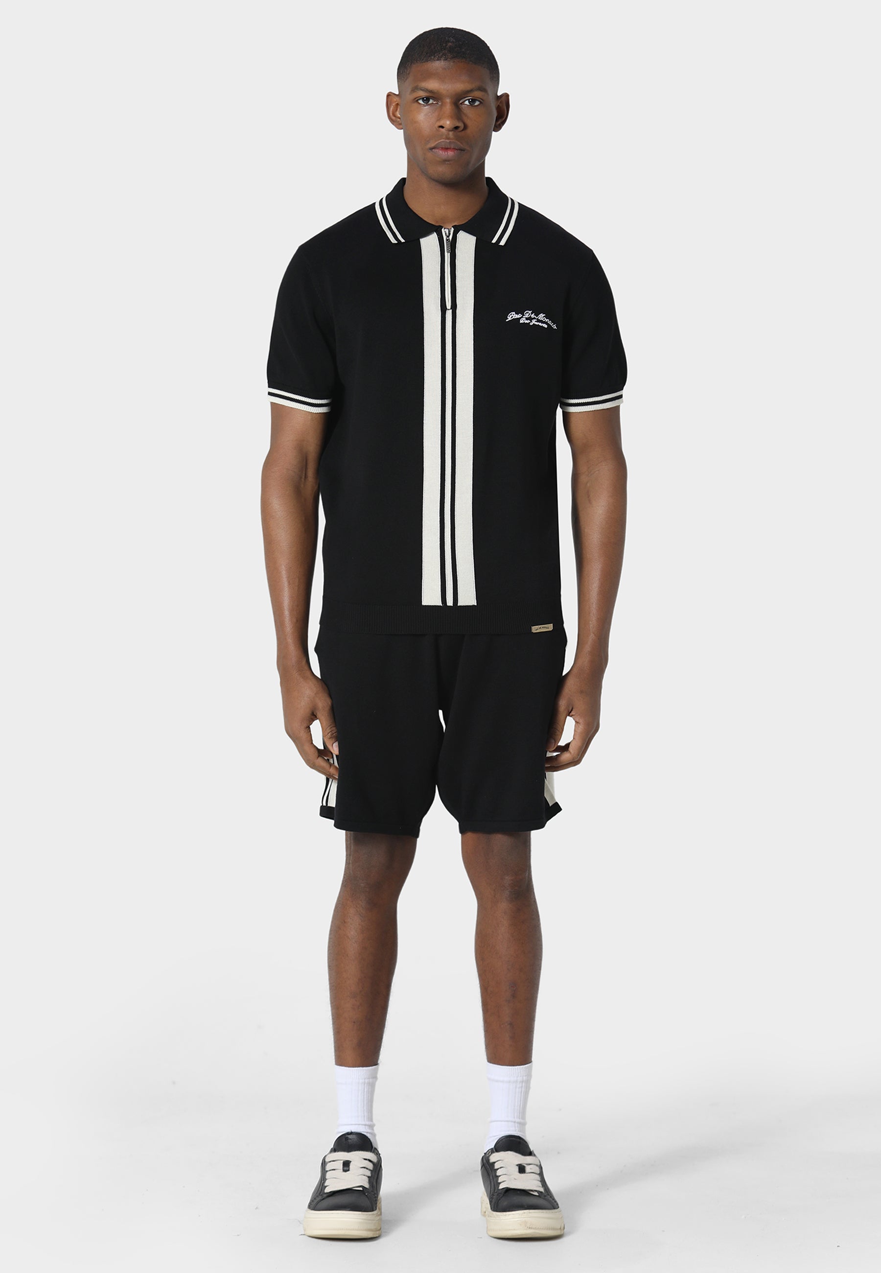 Embleme Black Knitted Polo