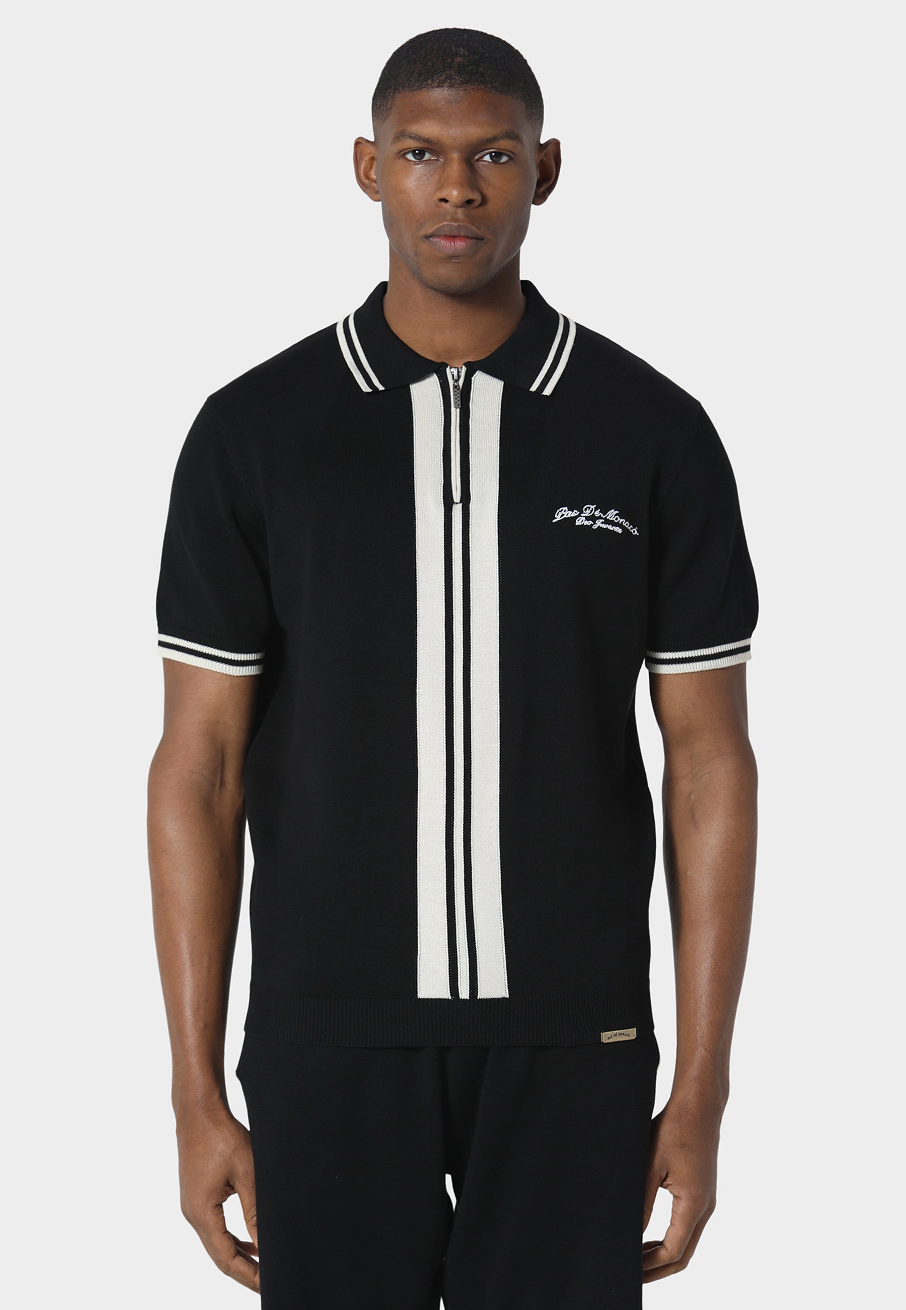 Embleme Black Knitted Polo