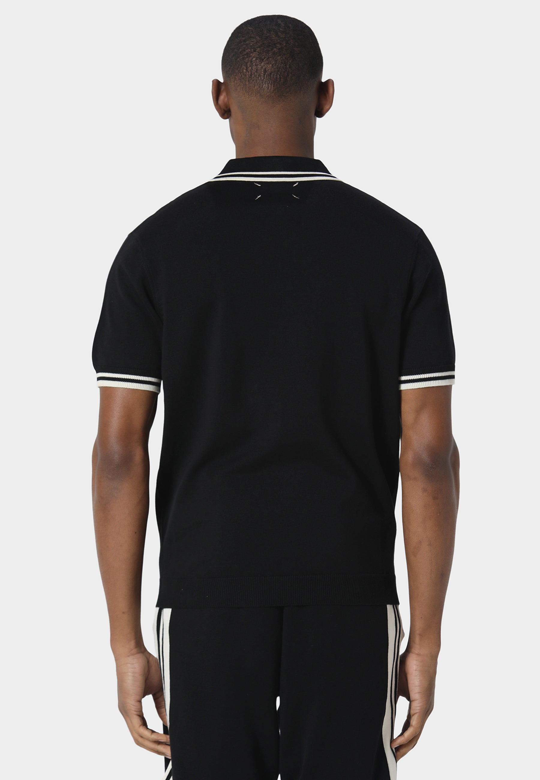 Embleme Black Knitted Polo