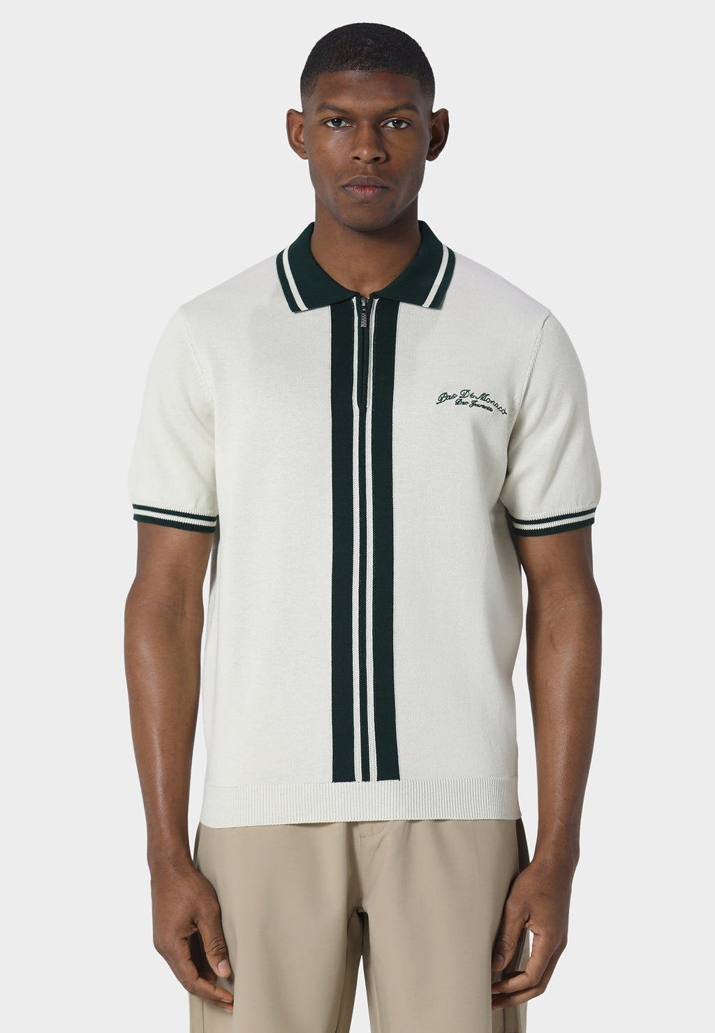 Embleme Off White Knitted Polo