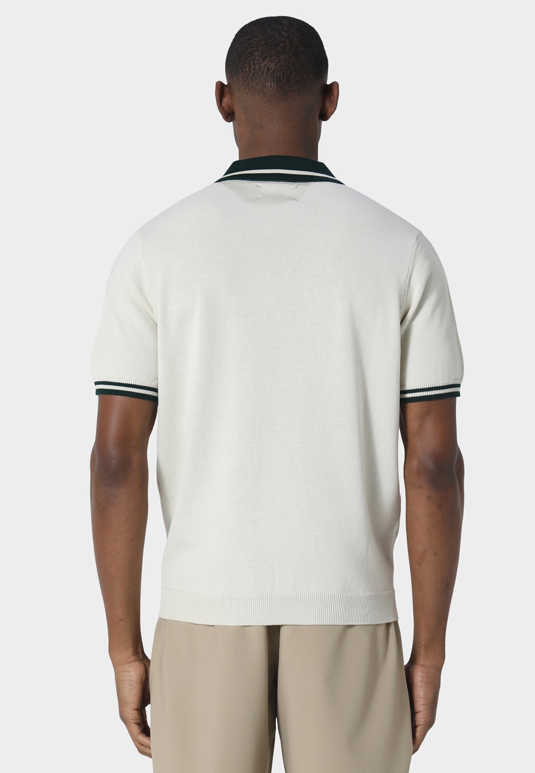 Embleme Off White Knitted Polo