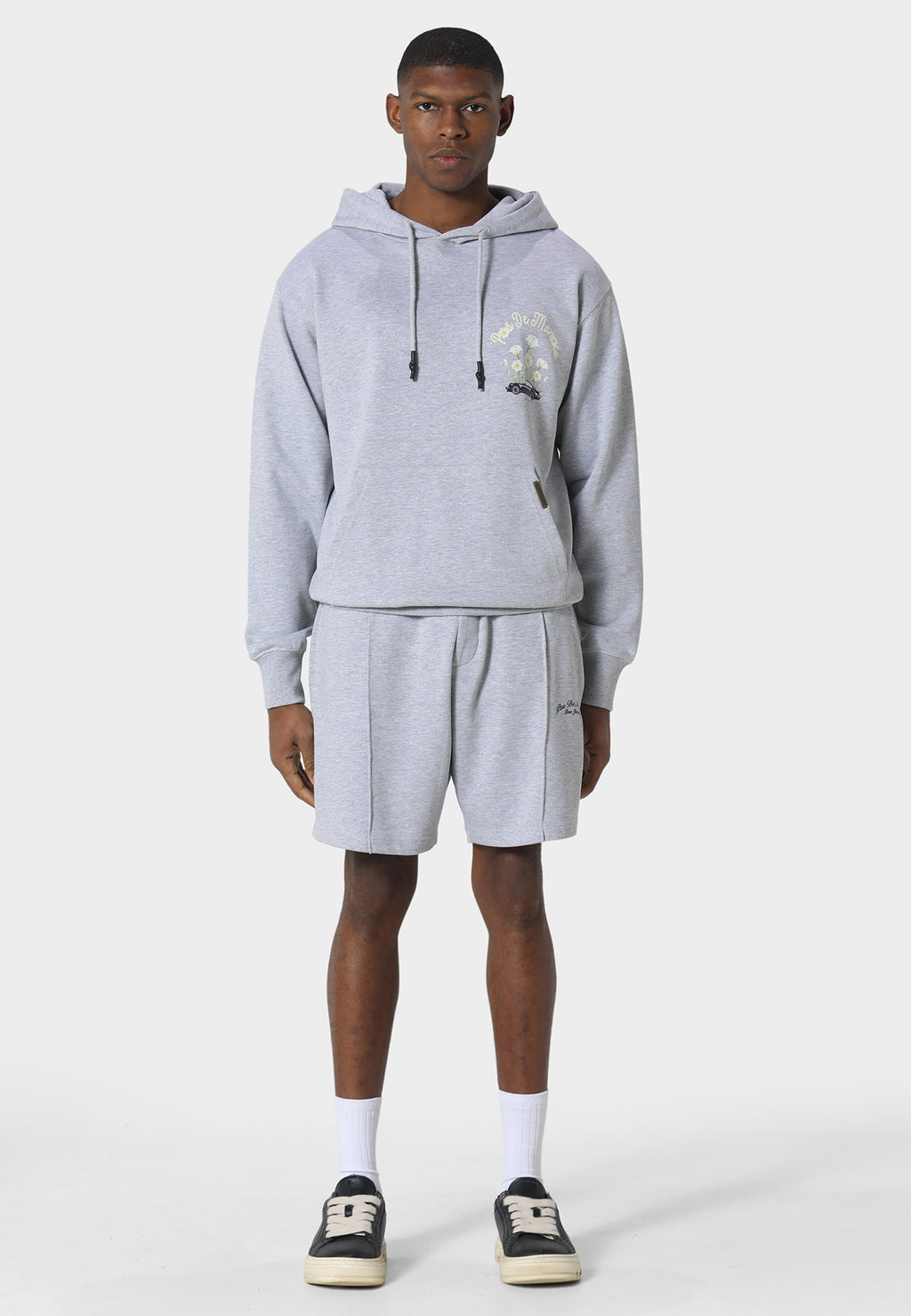 Fleur De Route Marl Grey Hoodie