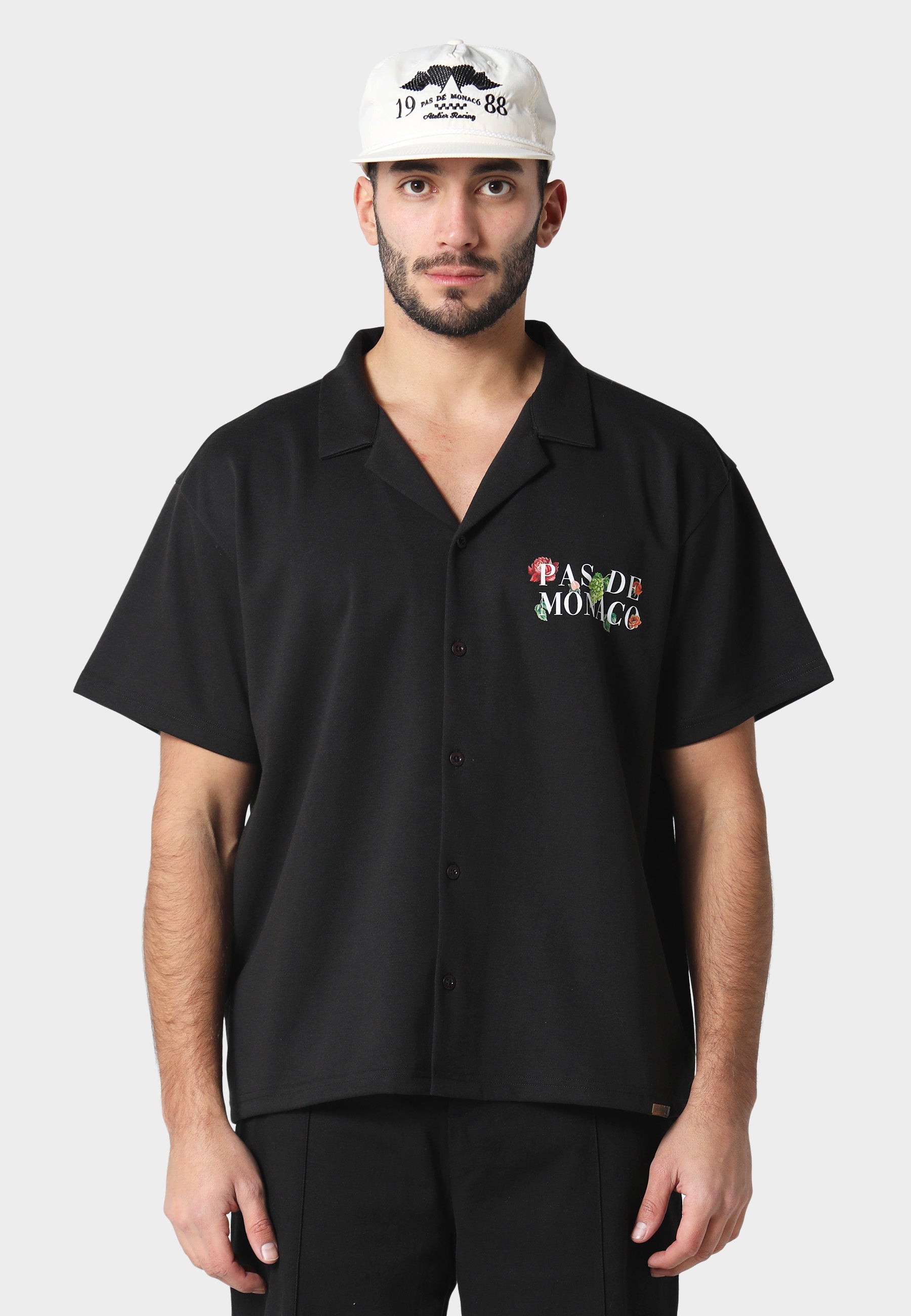 Florale Black Cuban Shirt
