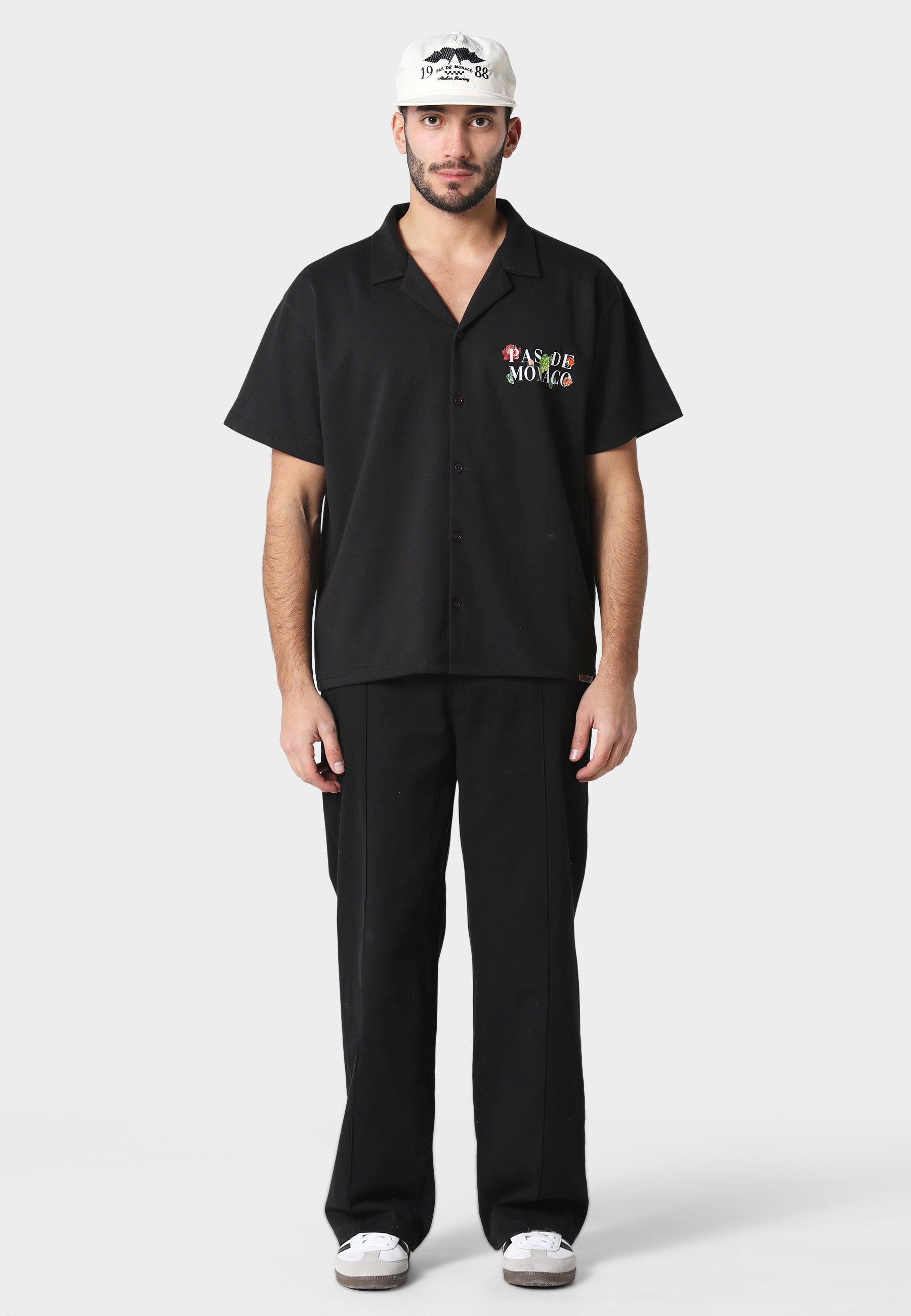 Florale Black Cuban Shirt
