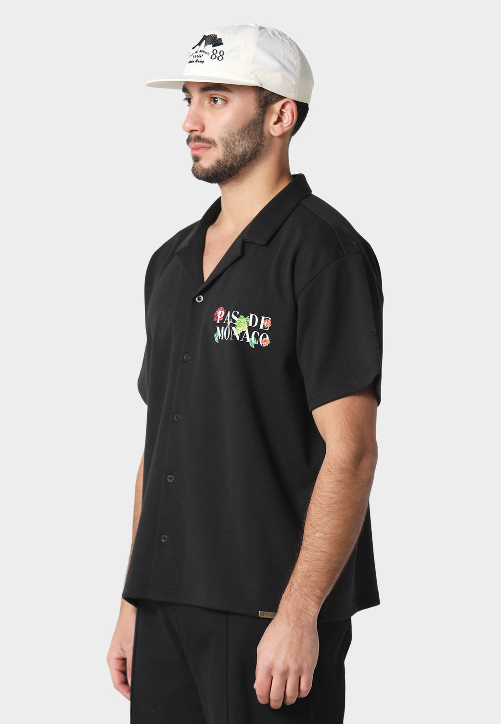 Florale Black Cuban Shirt
