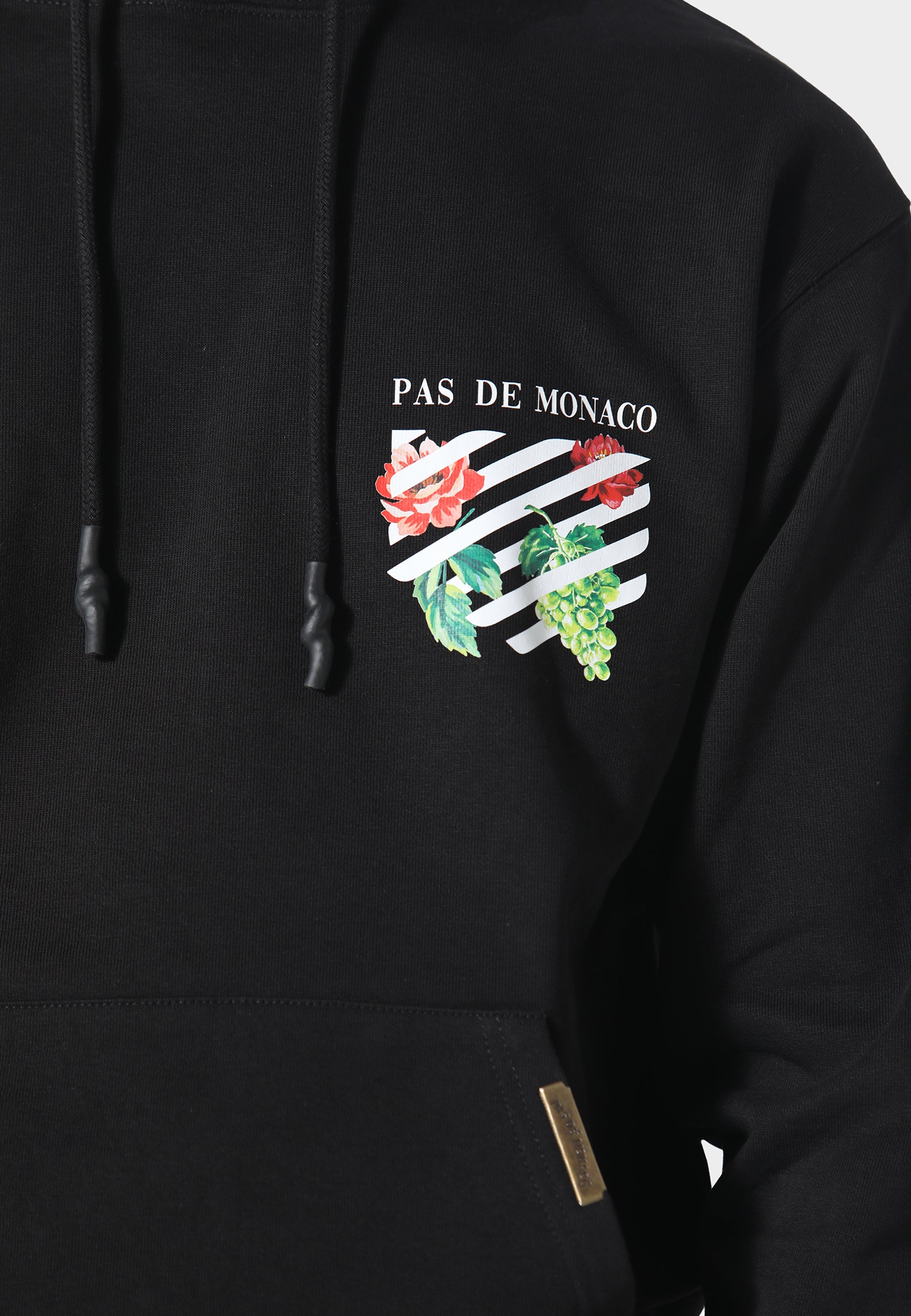 Floral Line Black Hoodie
