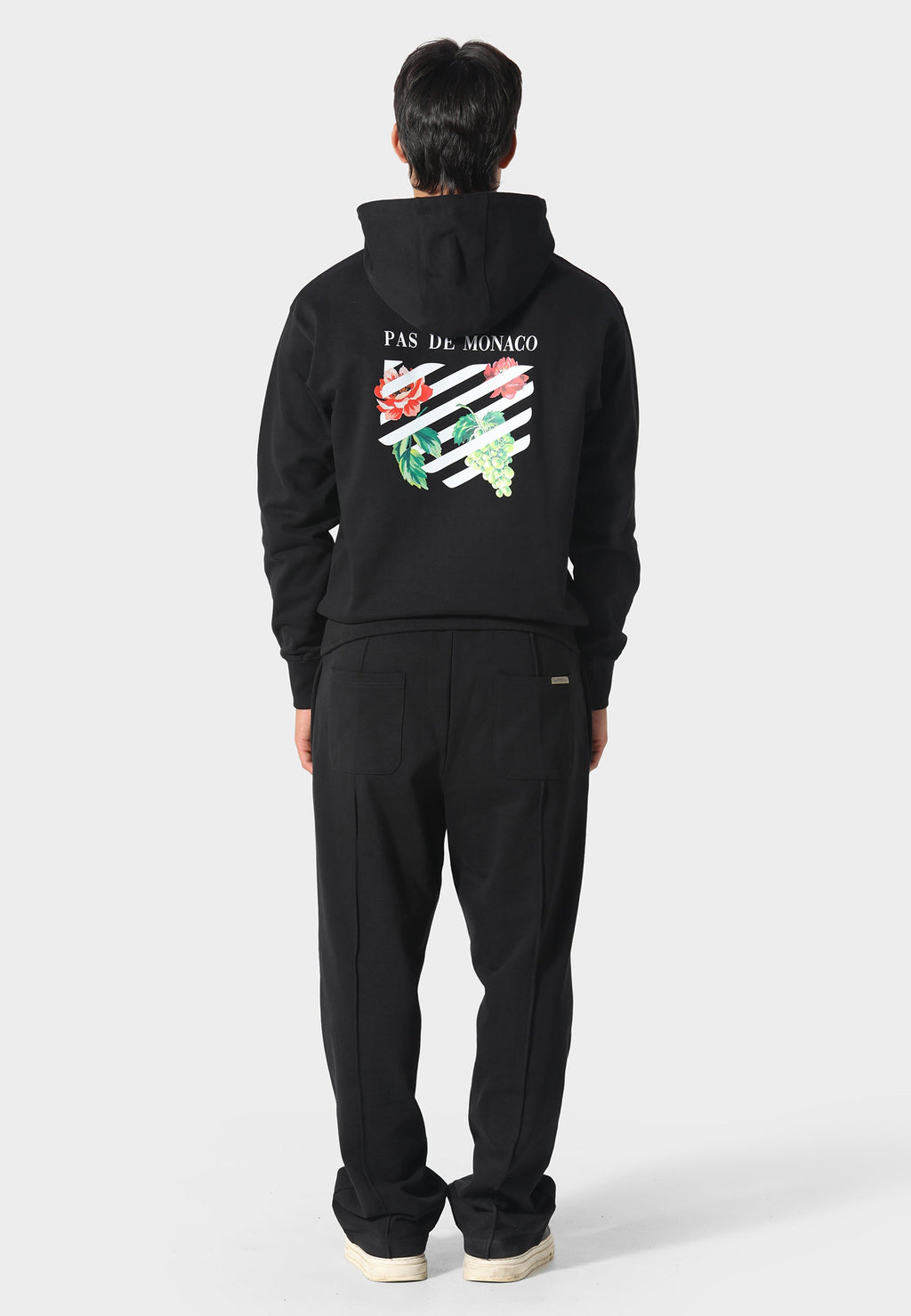 Floral Line Black Hoodie