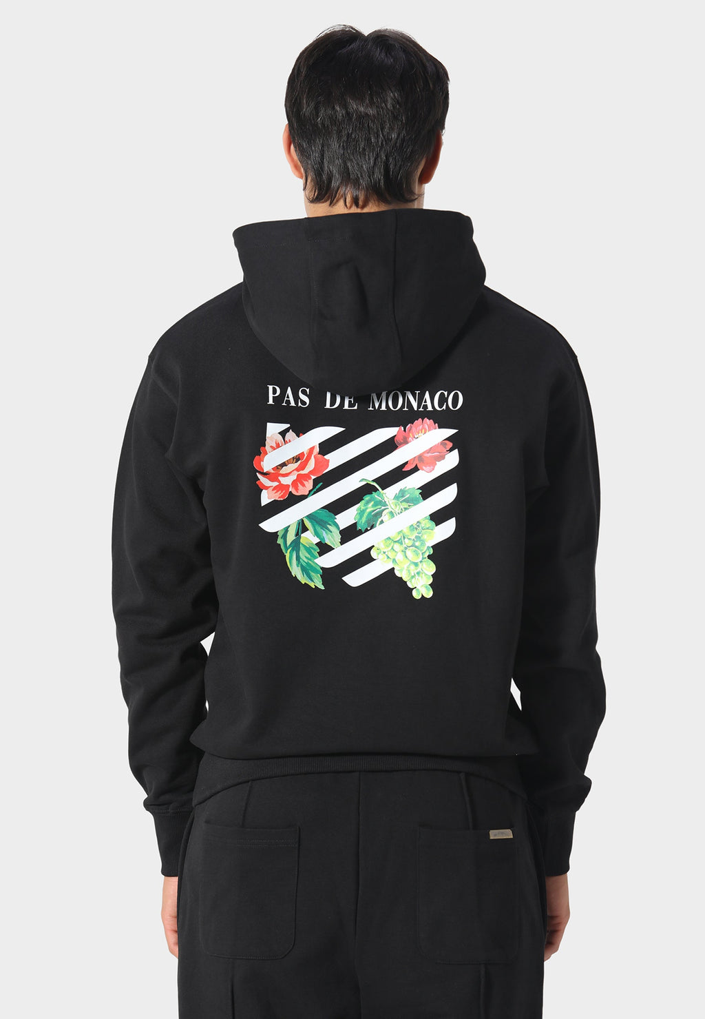 Floral Line Black Hoodie