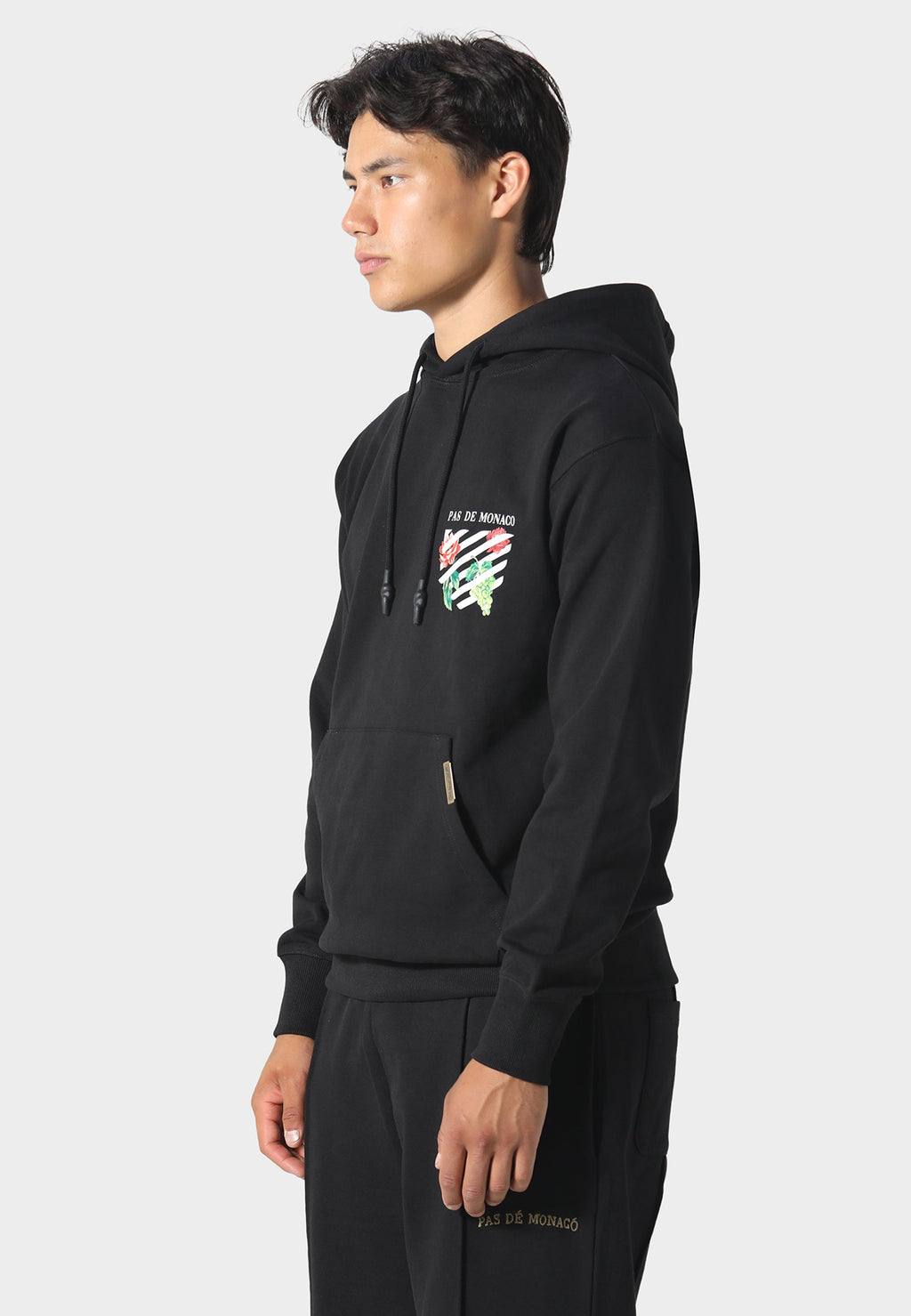 Floral Line Black Hoodie