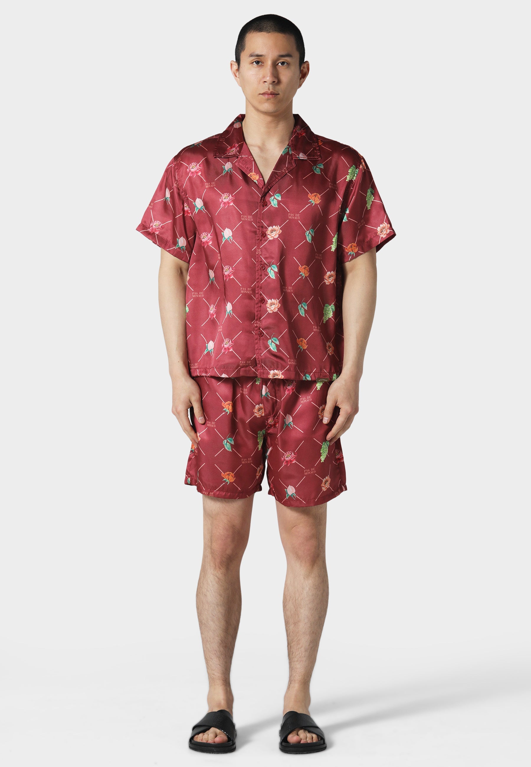 Fruit Monogram Burgundy Short