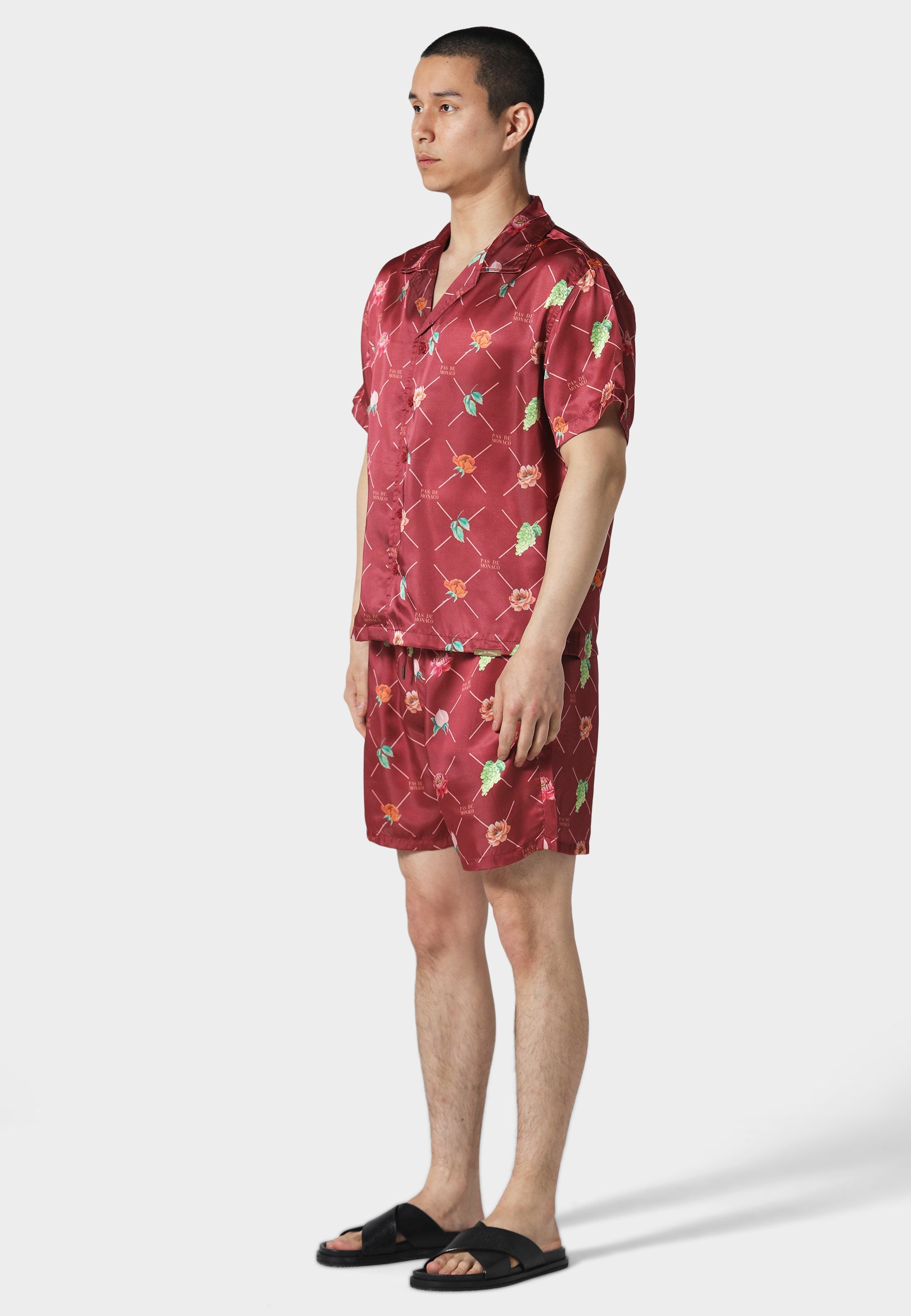 Fruit Monogram Burgundy Short