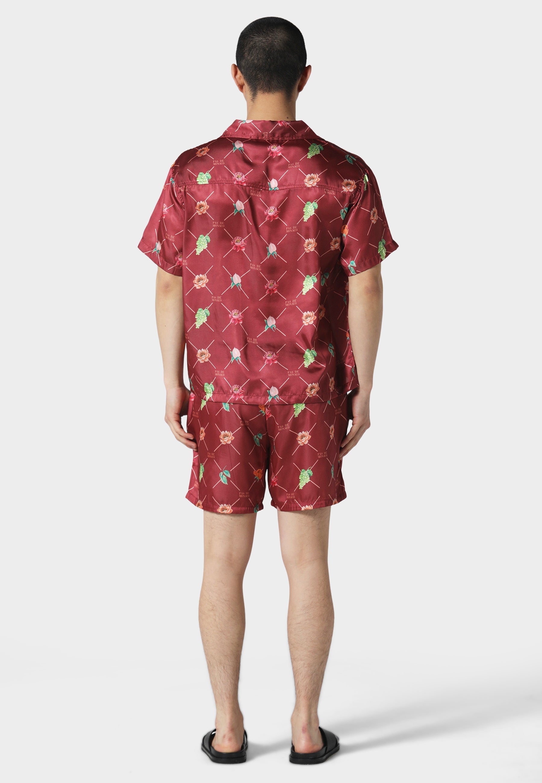 Fruit Monogram Burgundy Short