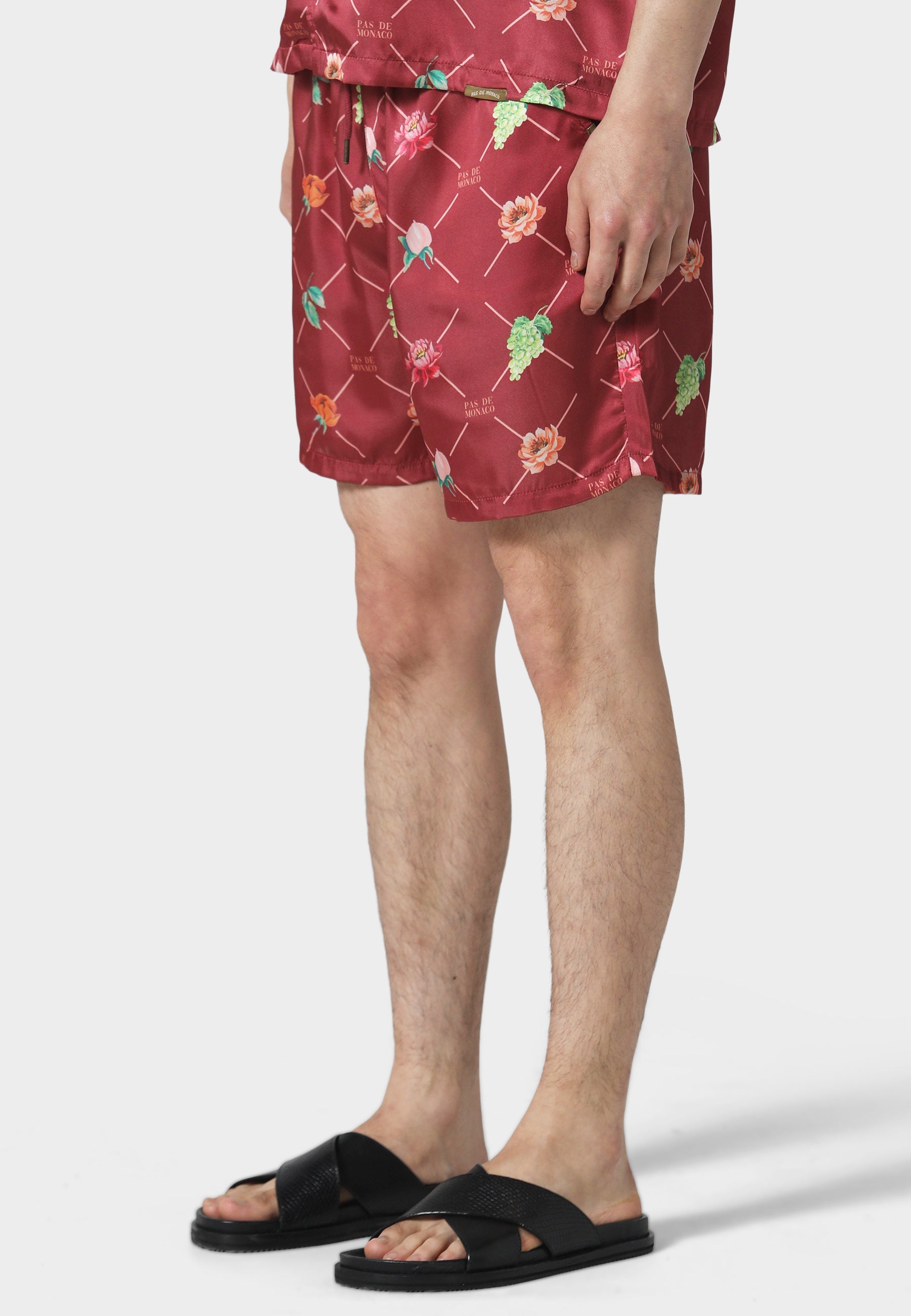 Fruit Monogram Burgundy Short
