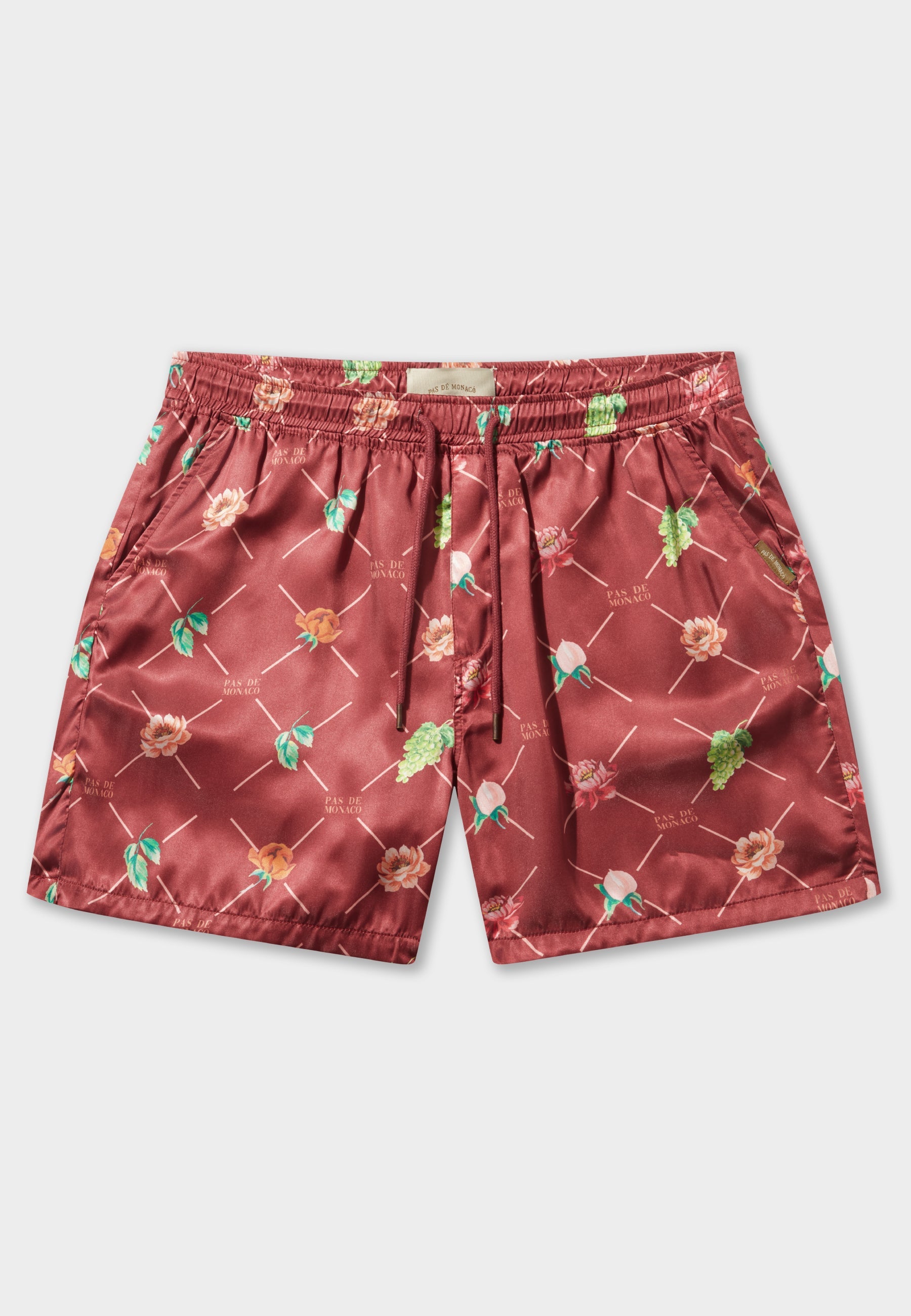 Fruit Monogram Burgundy Short