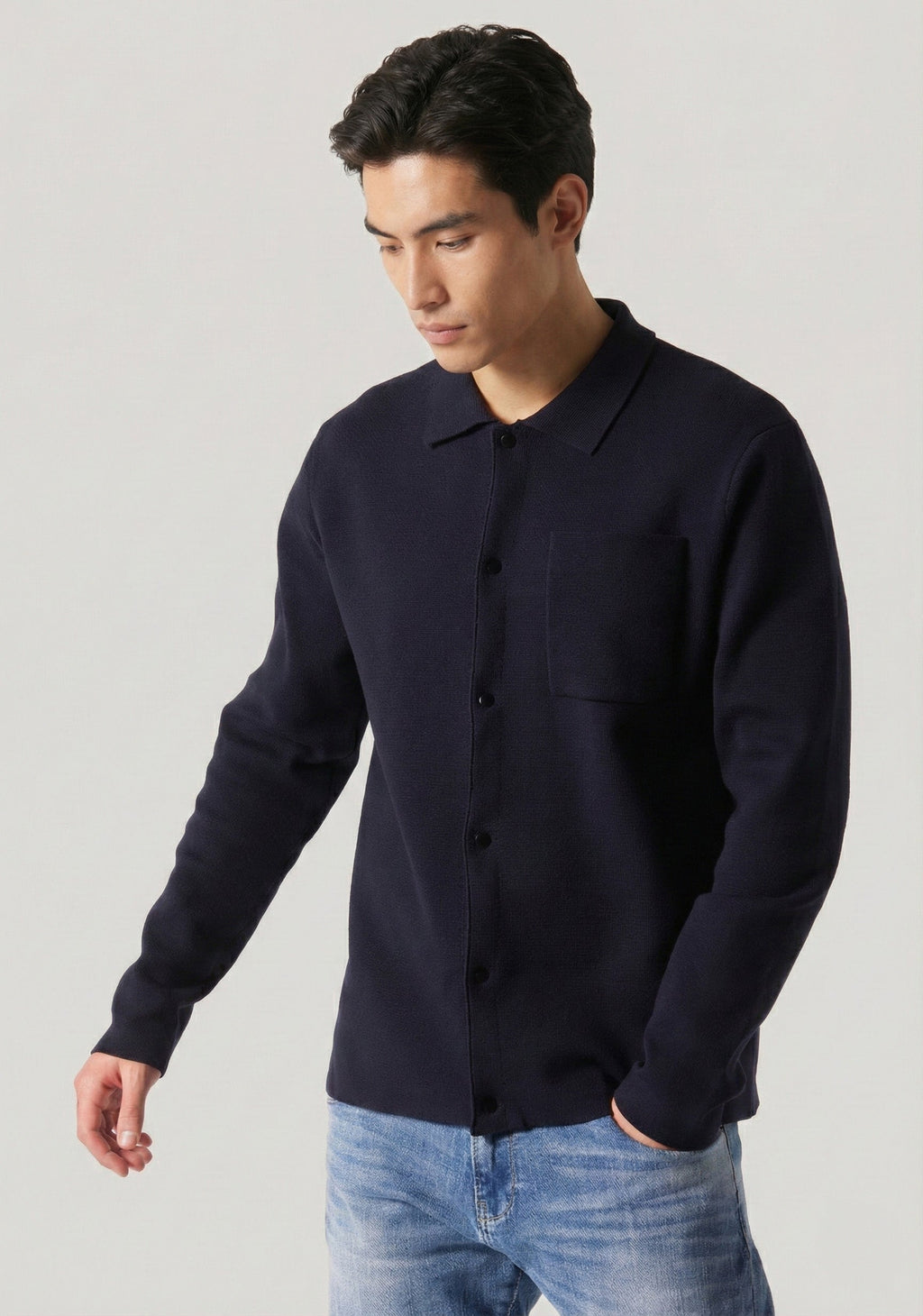 Carlisle Navy Knitted Cardigan