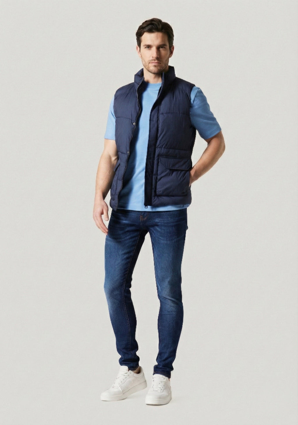 Fielding Navy Crinkle Gilet