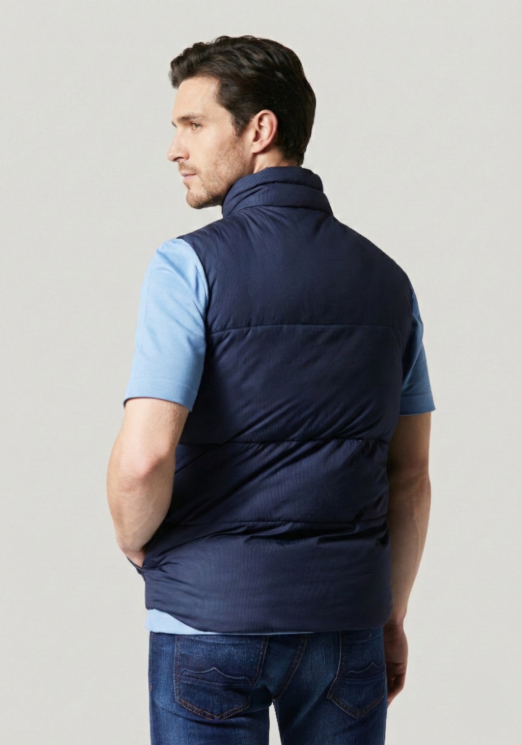 Fielding Navy Crinkle Gilet
