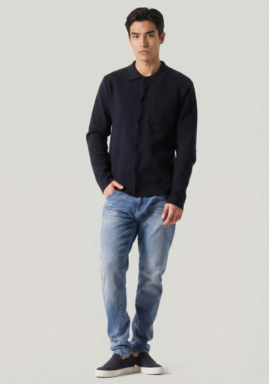 Carlisle Navy Knitted Cardigan