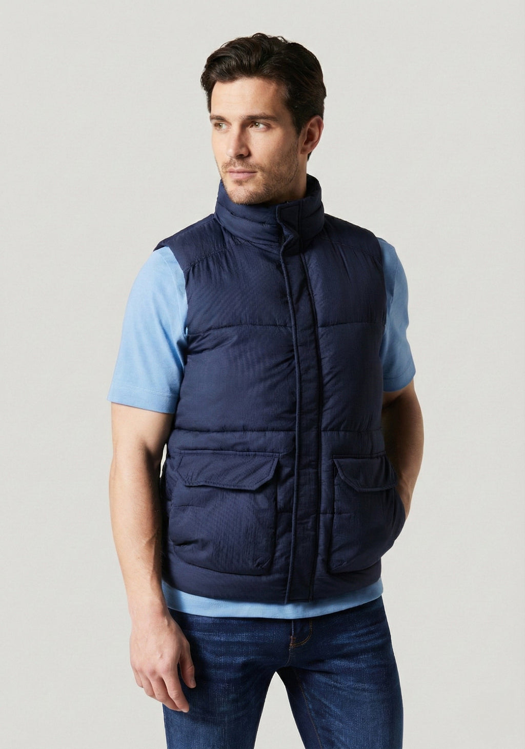 Fielding Navy Crinkle Gilet