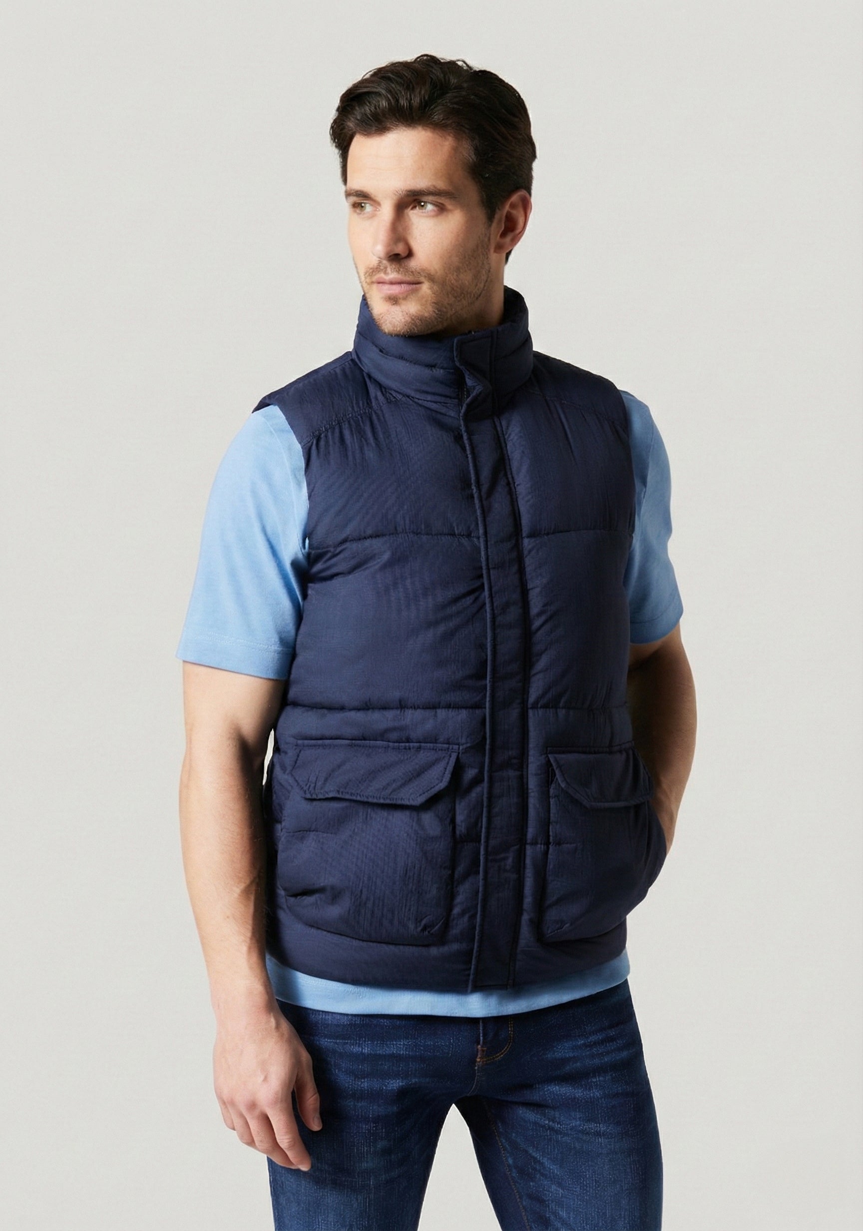 Fielding Navy Crinkle Gilet