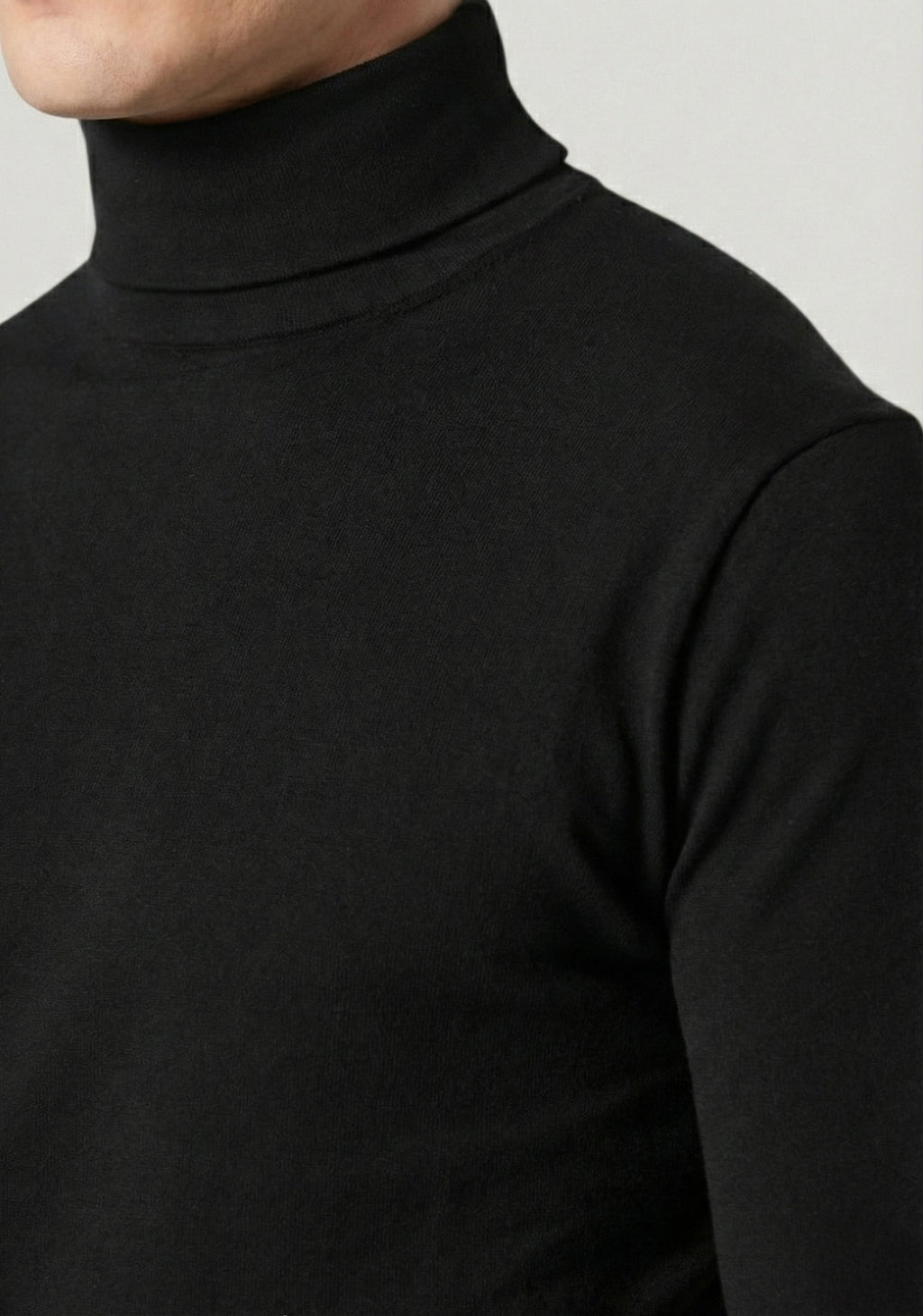 Midwinter Black Knitted Roll Neck
