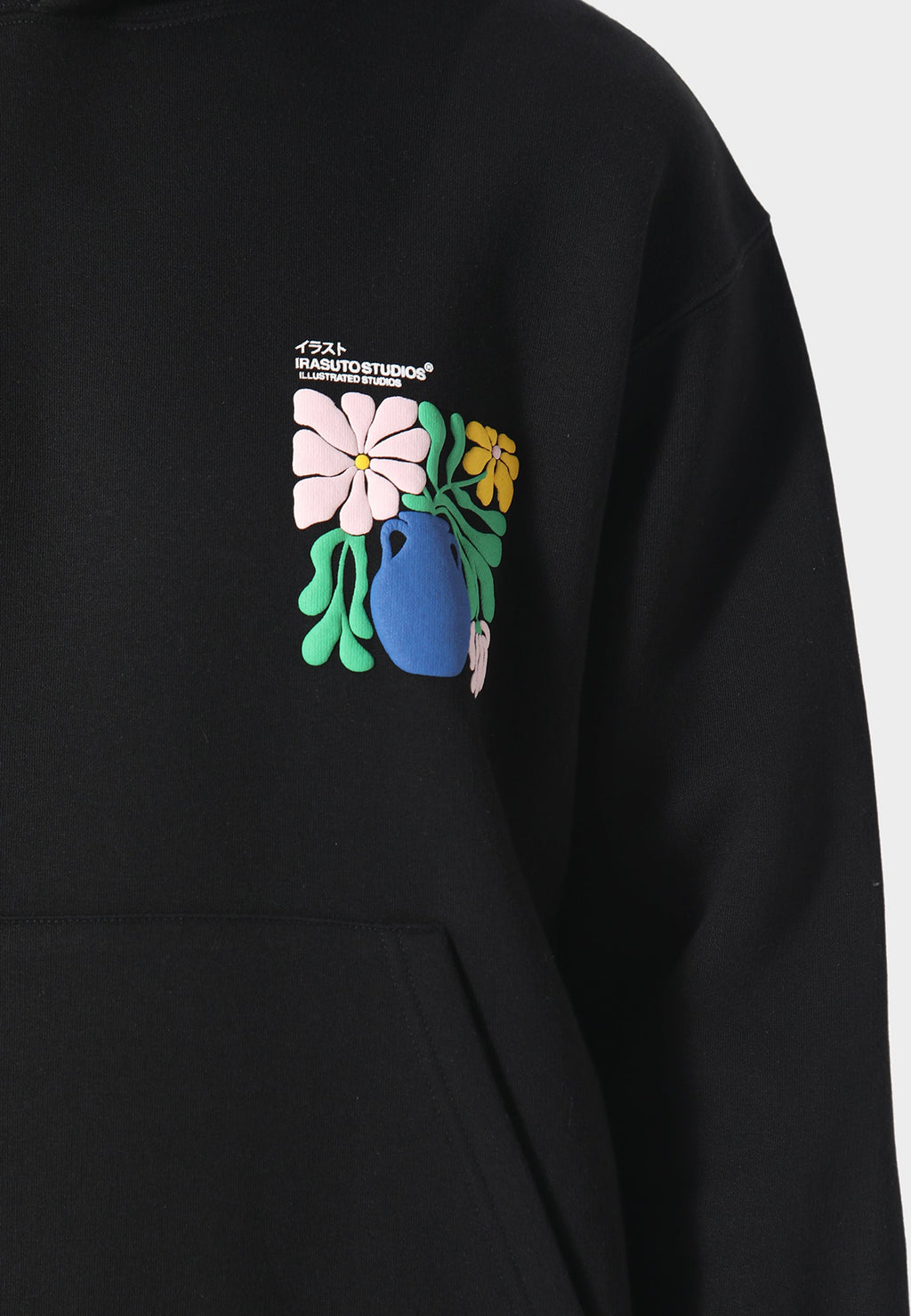 Hikari Bloom Black Hoodie