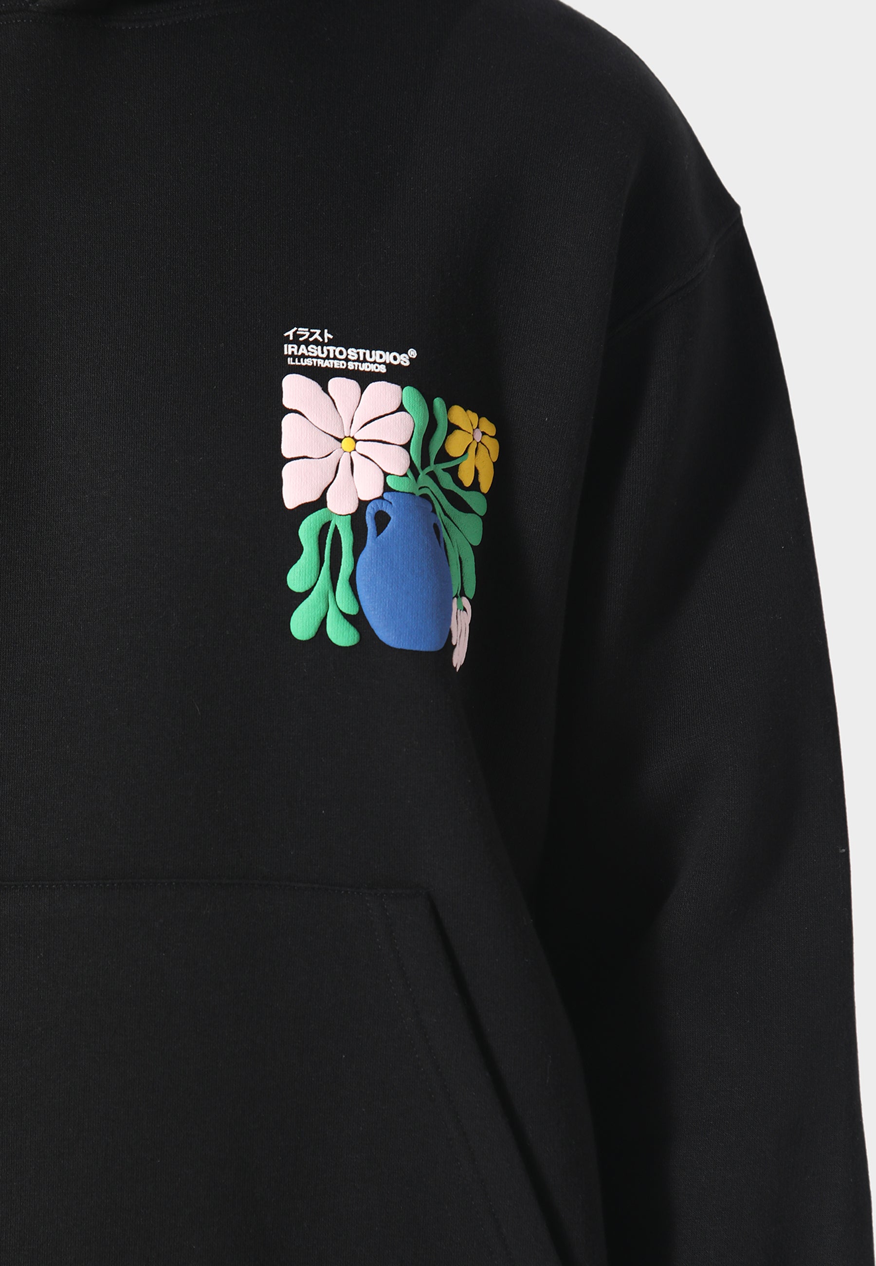 Hikari Bloom Black Hoodie