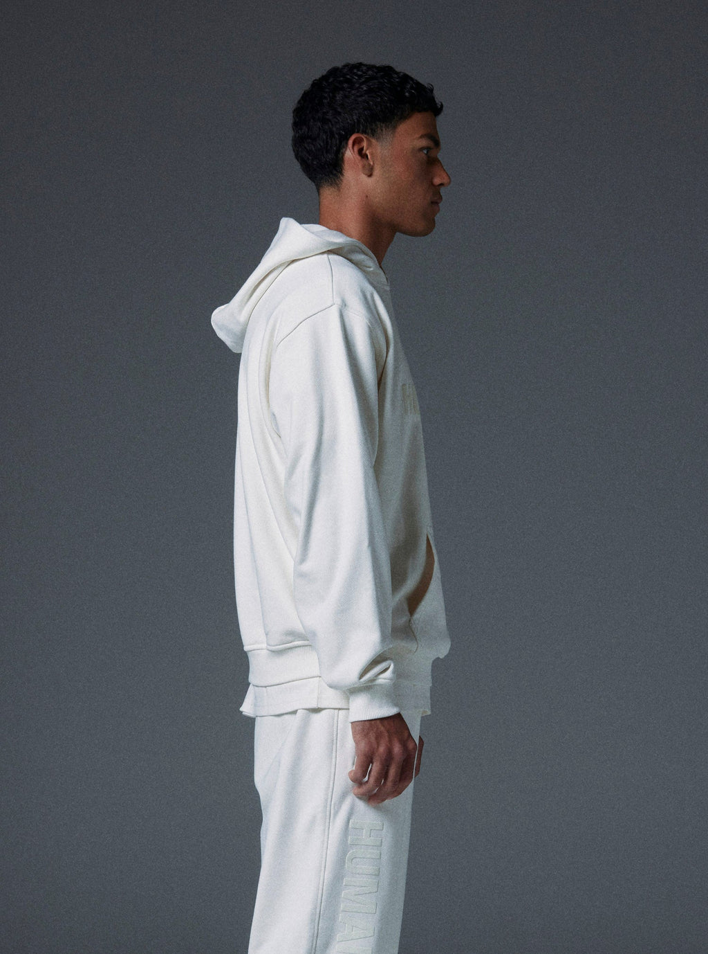 Human Hoodie in Bone White