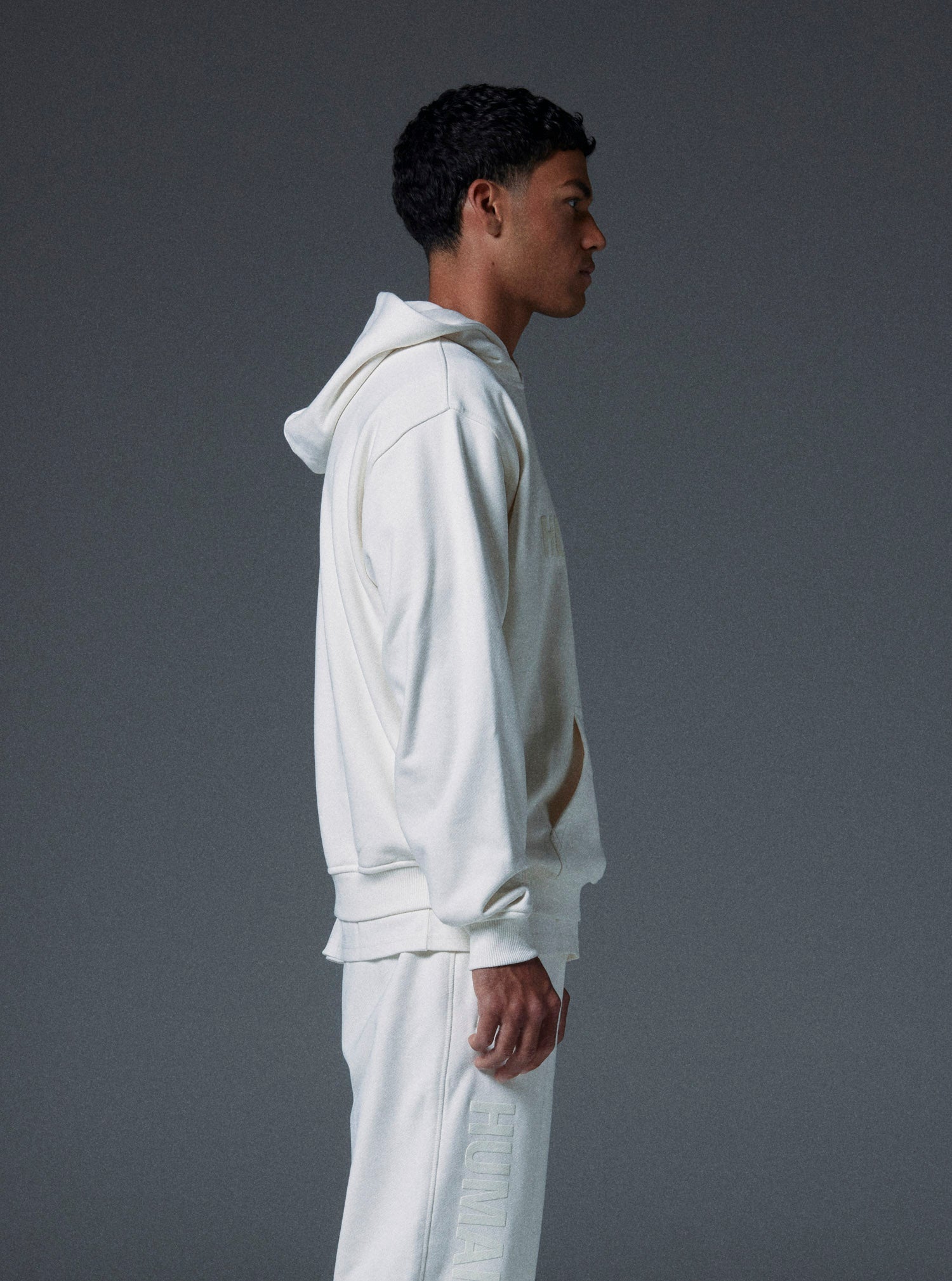 Human Hoodie in Bone White