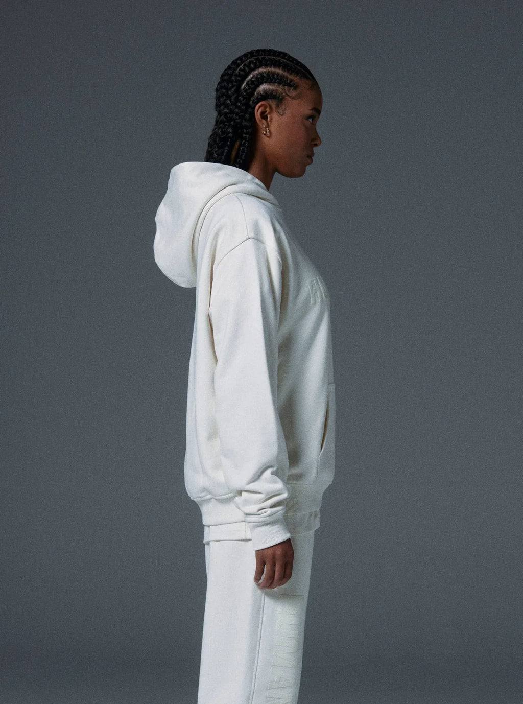 Human Hoodie in Bone White