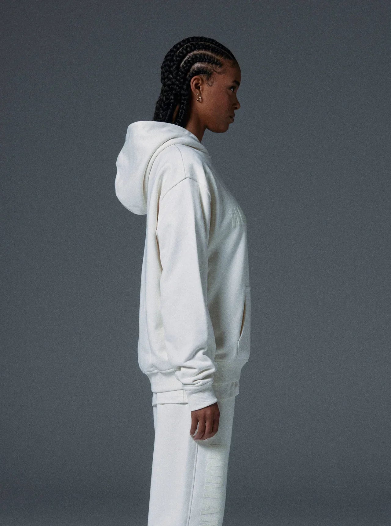 Human Hoodie in Bone White