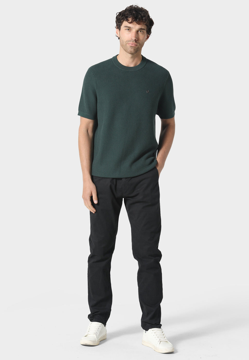 Kingsbury Forest Green Knitted T-Shirt