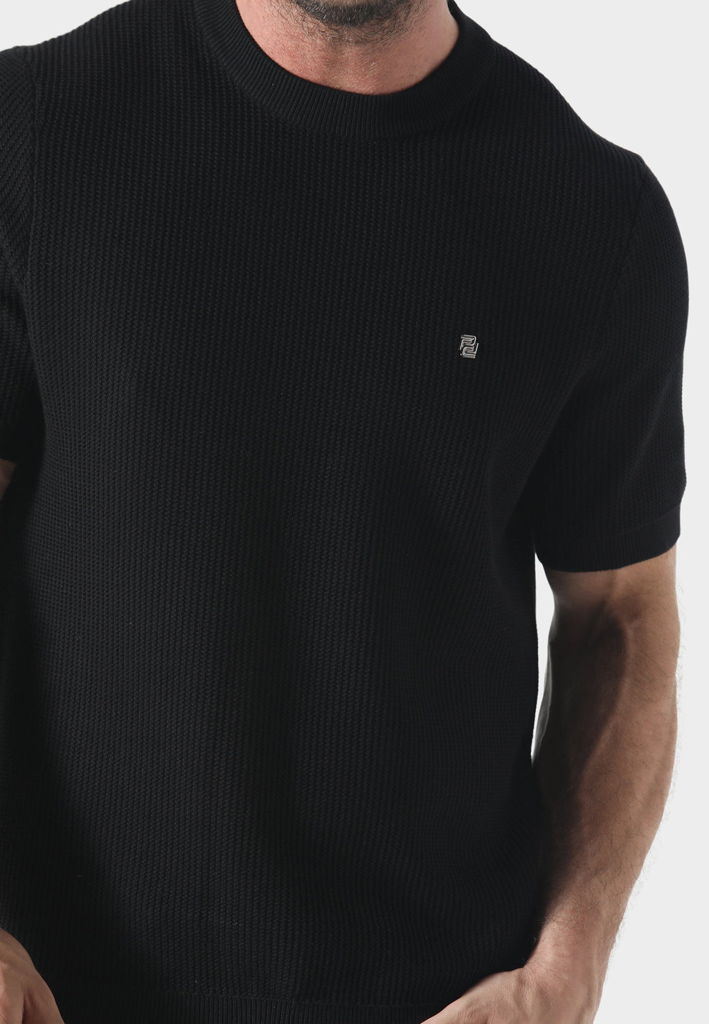 Kingsbury Black Knitted T-Shirt