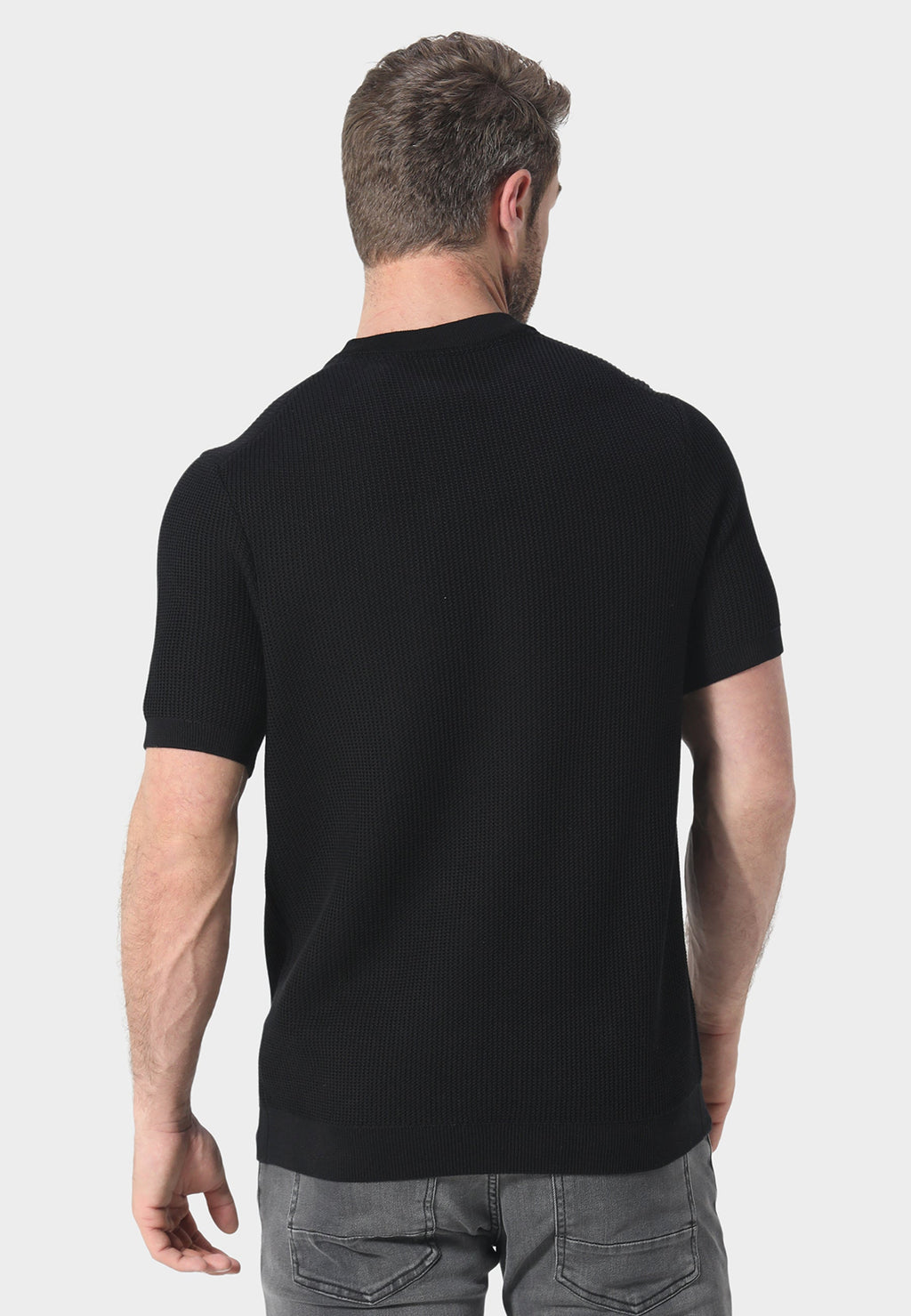 Kingsbury Black Knitted T-Shirt