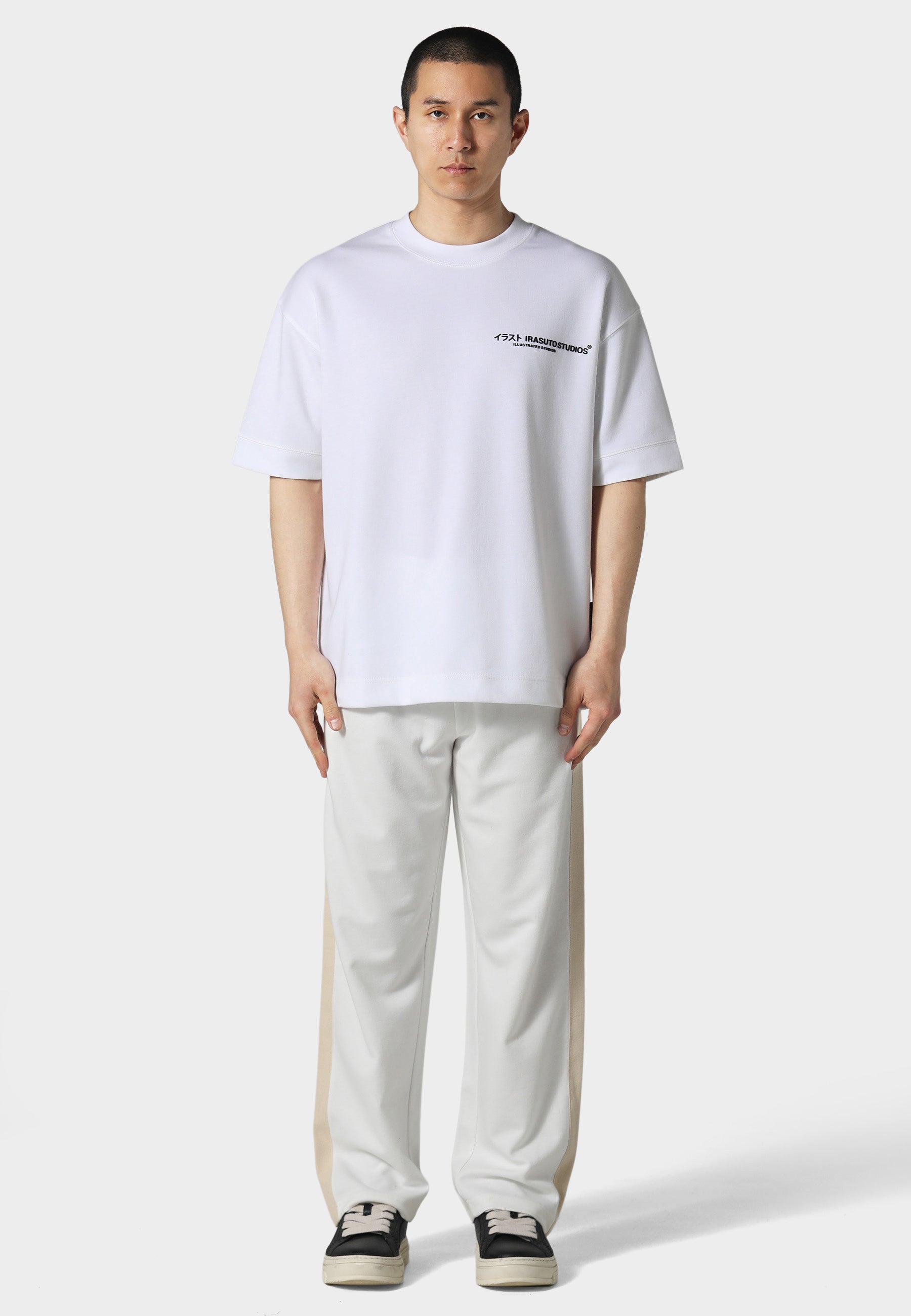 Open Hem Off White Pant