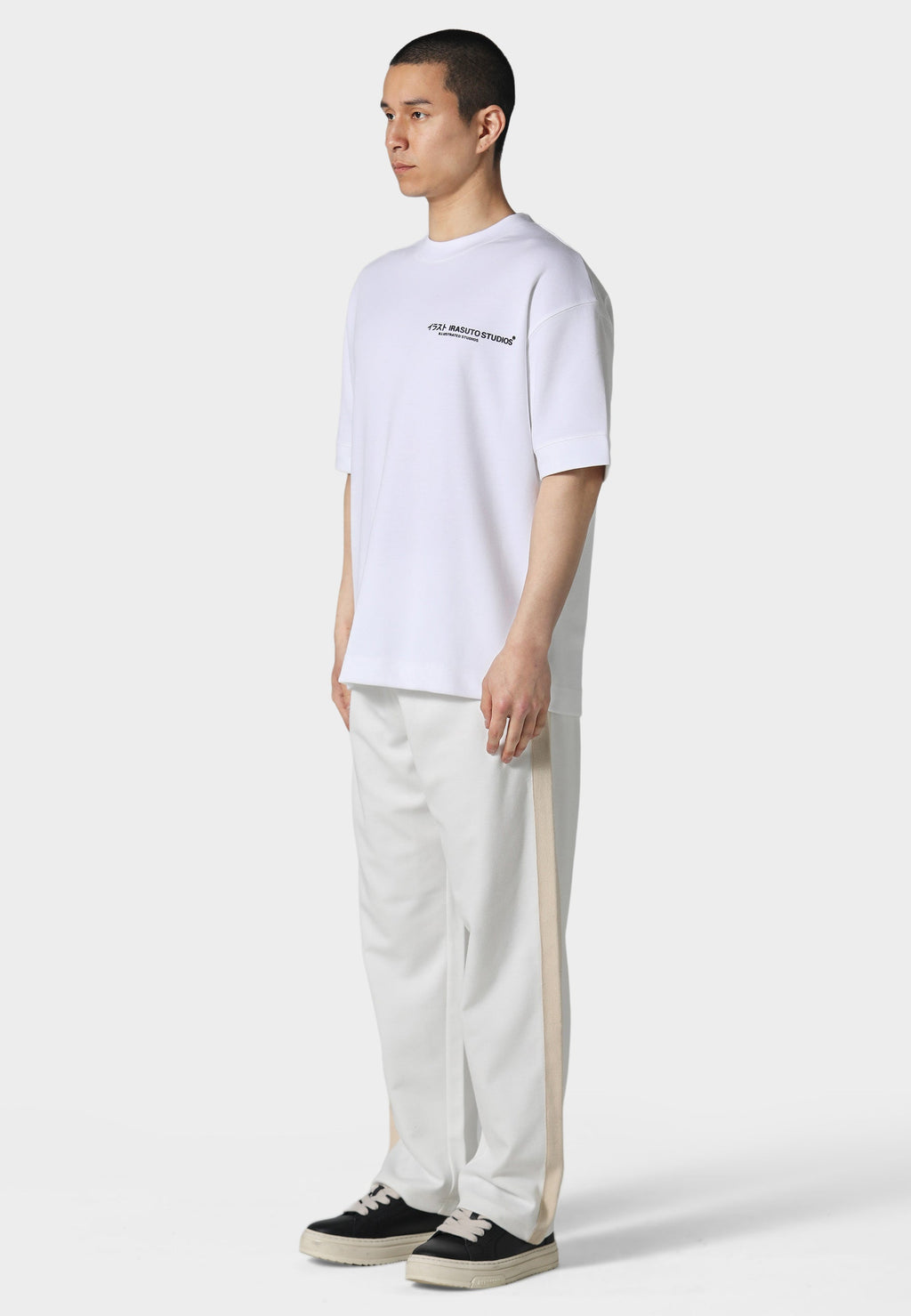 Open Hem Off White Pant