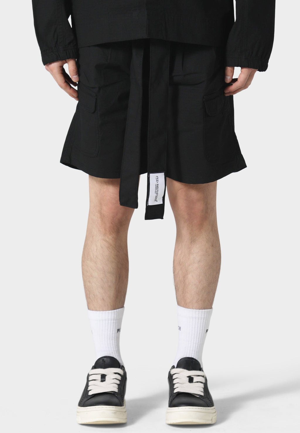 Rip Stop Black Cargo Shorts