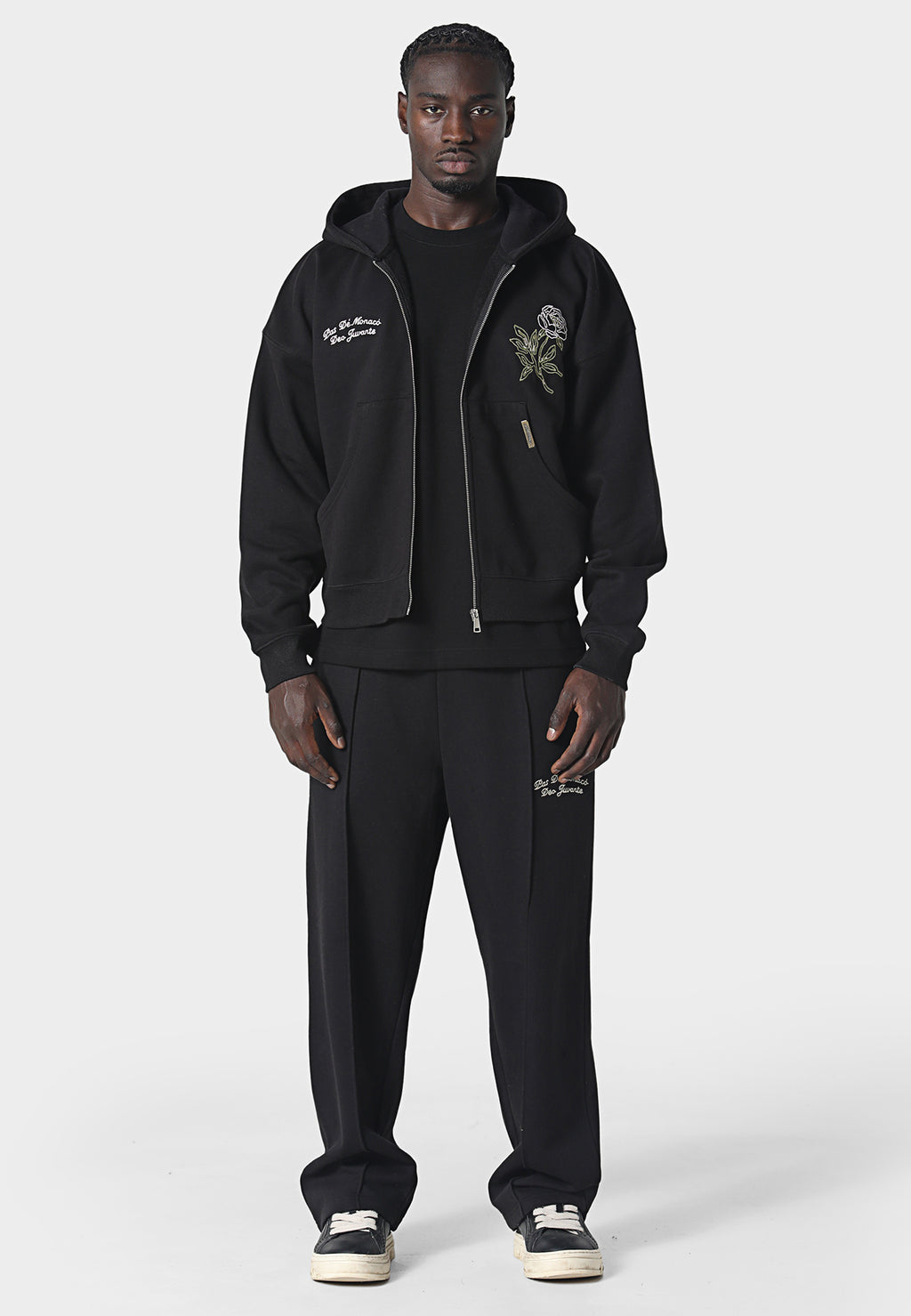 Roseraie Zip Hoodie Black