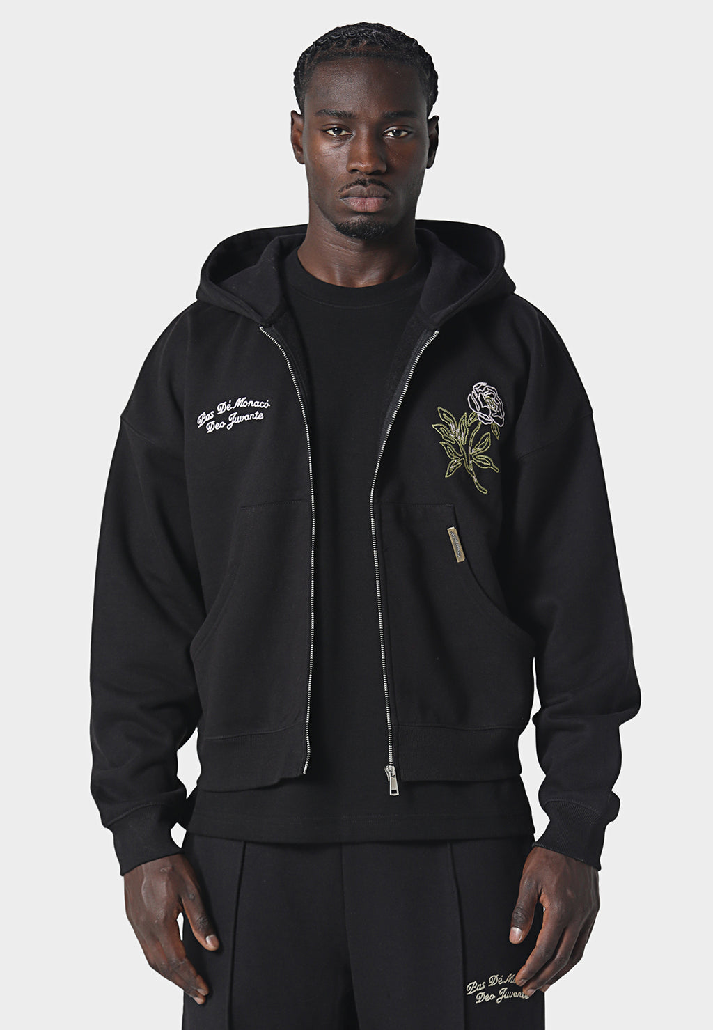 Roseraie Zip Hoodie Black