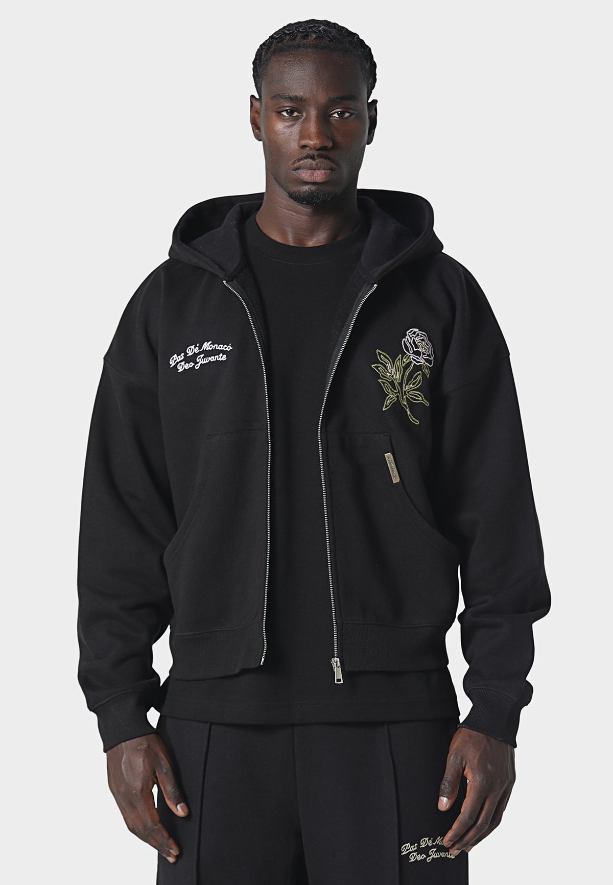 Roseraie Zip Hoodie Black