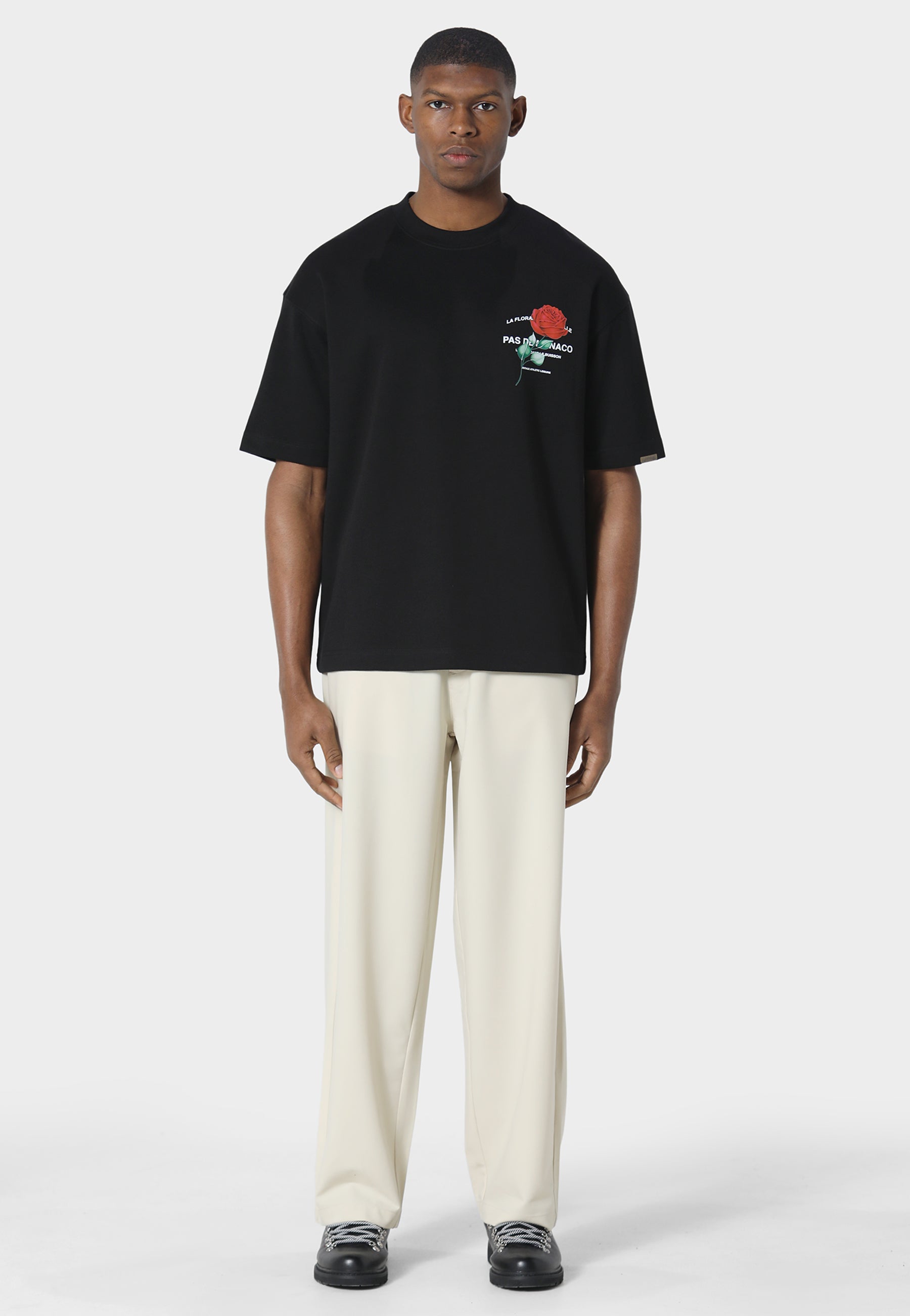 Rose Riviera Black T-Shirt