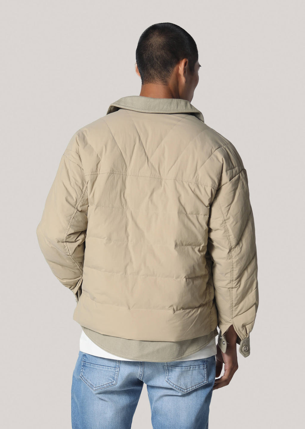 Shuttleworth Beige Cropped Sleeve Jacket
