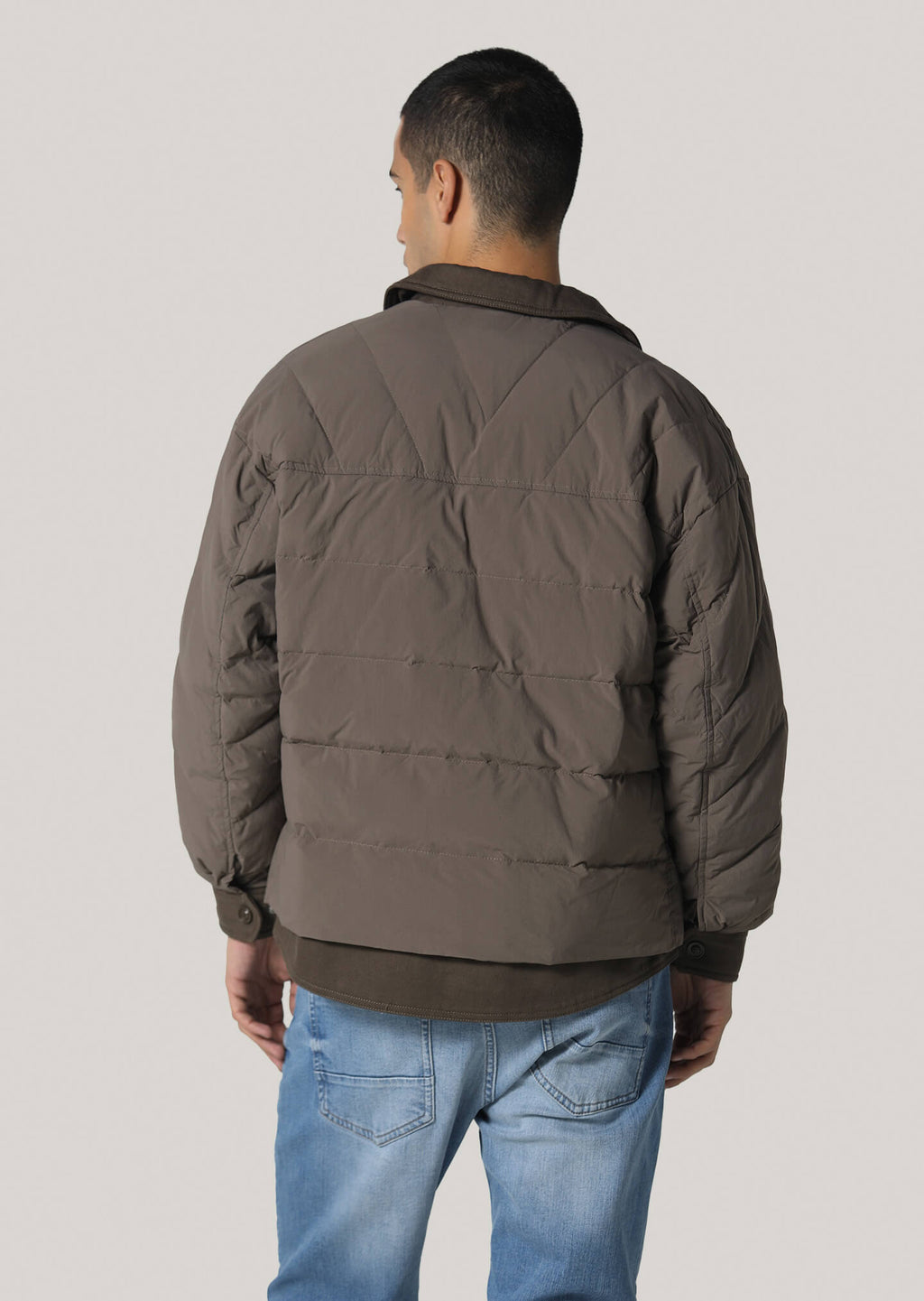 Shuttleworth Coffee Cropped Sleeve Jacket