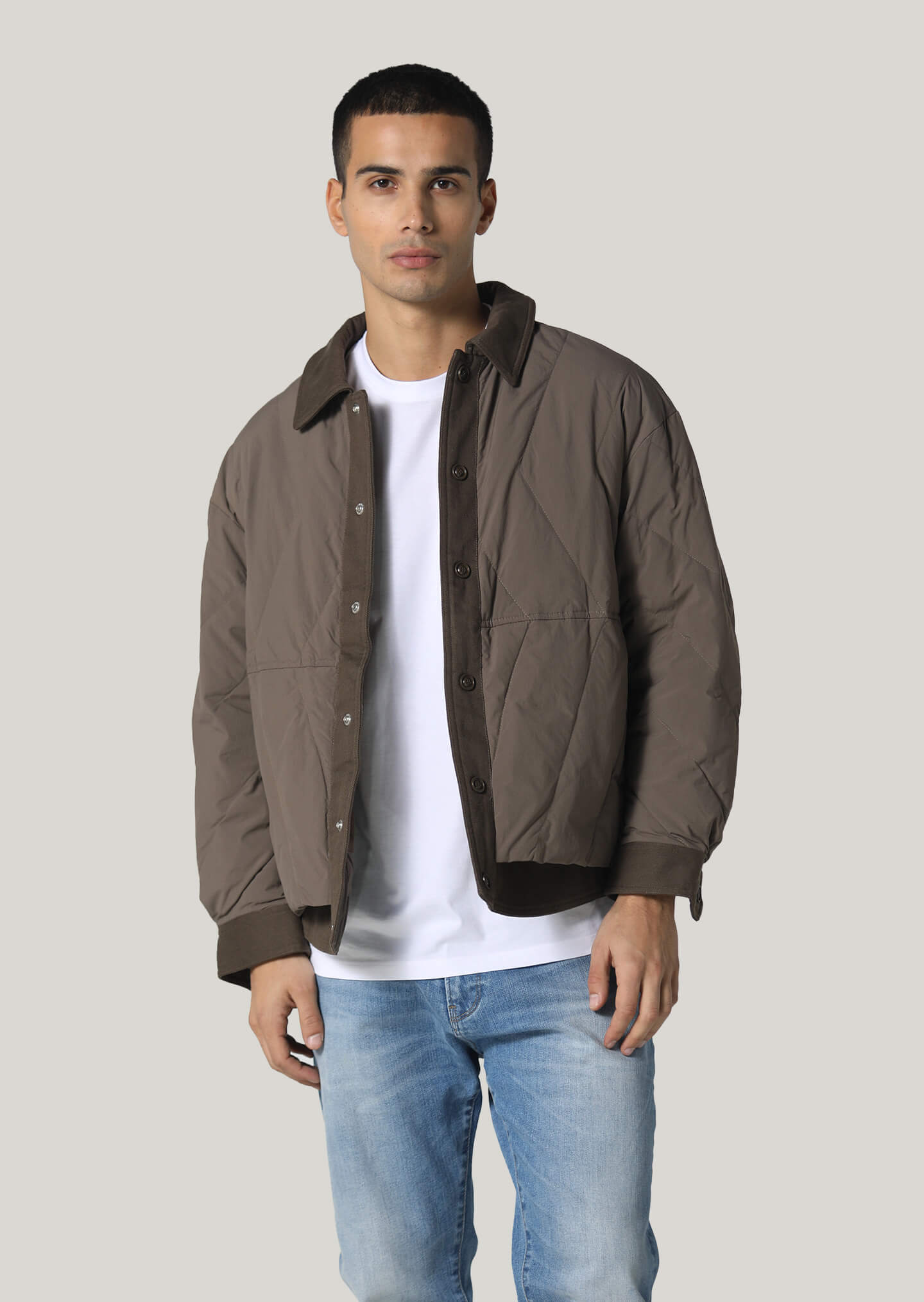Shuttleworth Coffee Cropped Sleeve Jacket