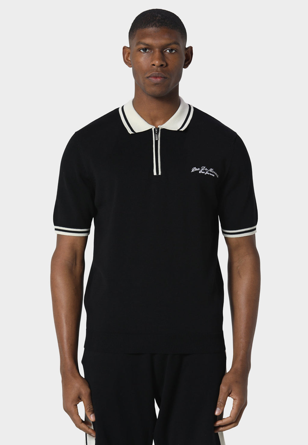 Signature Black Knitted Polo