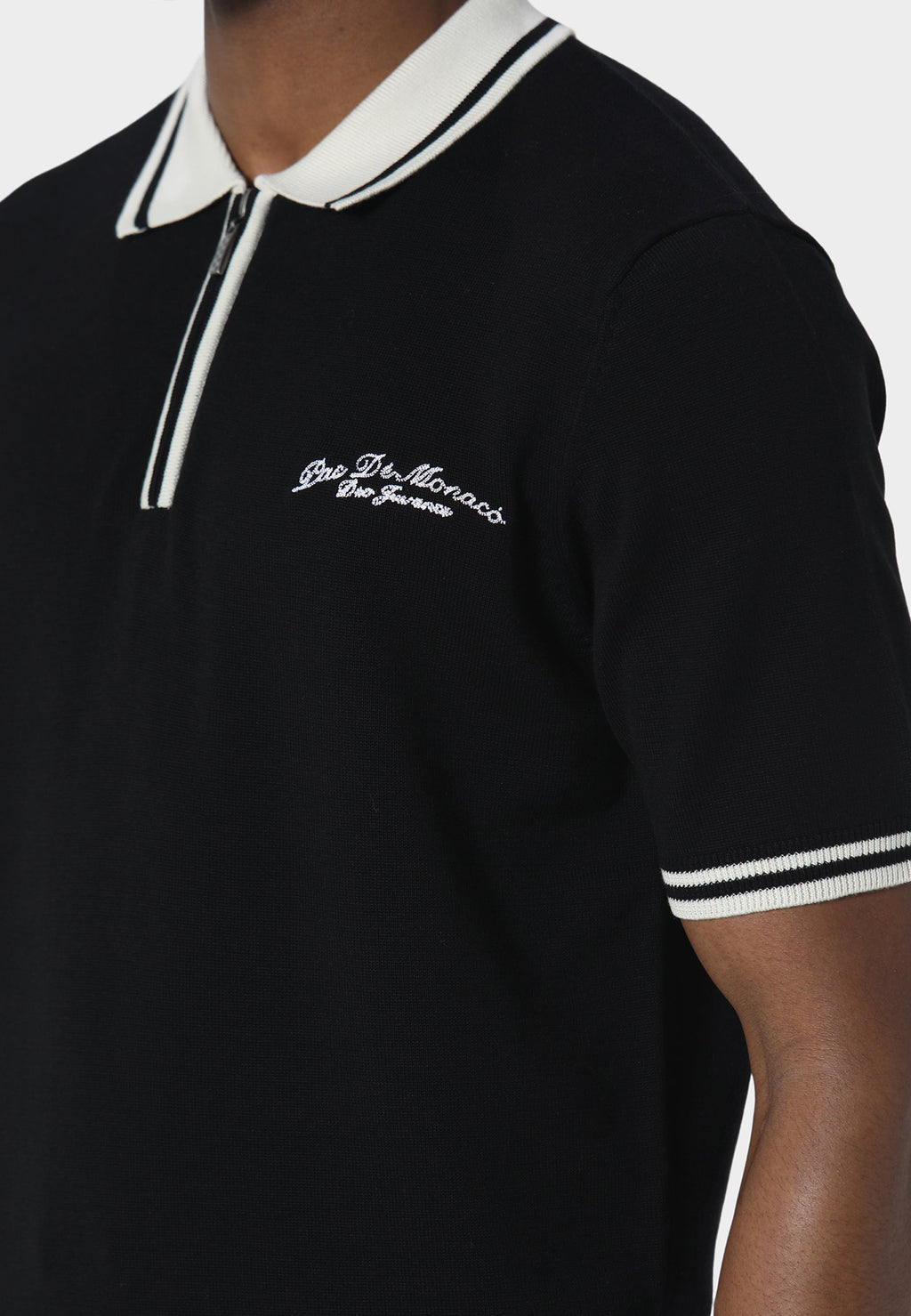 Signature Black Knitted Polo