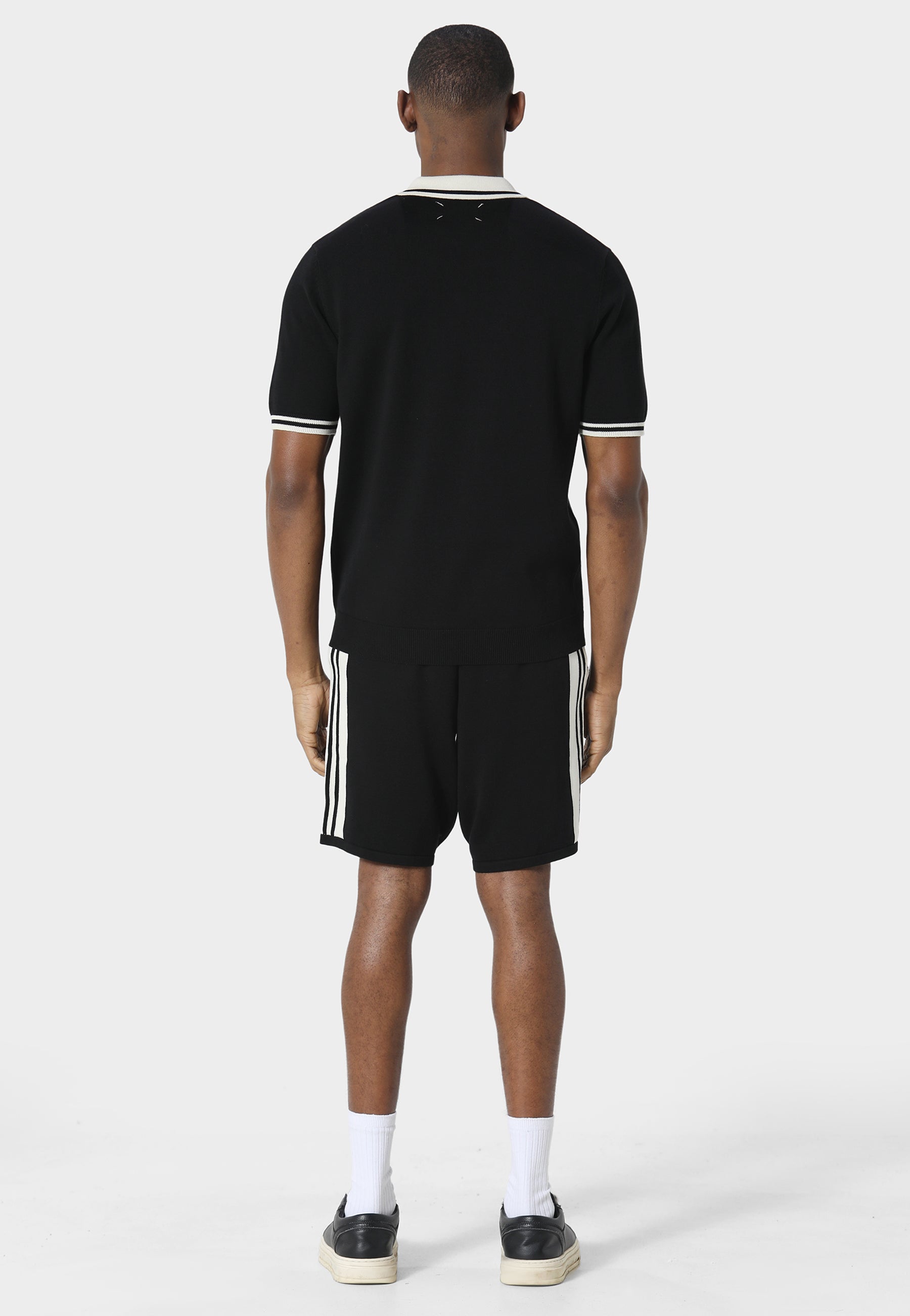 Signature Black Knitted Polo